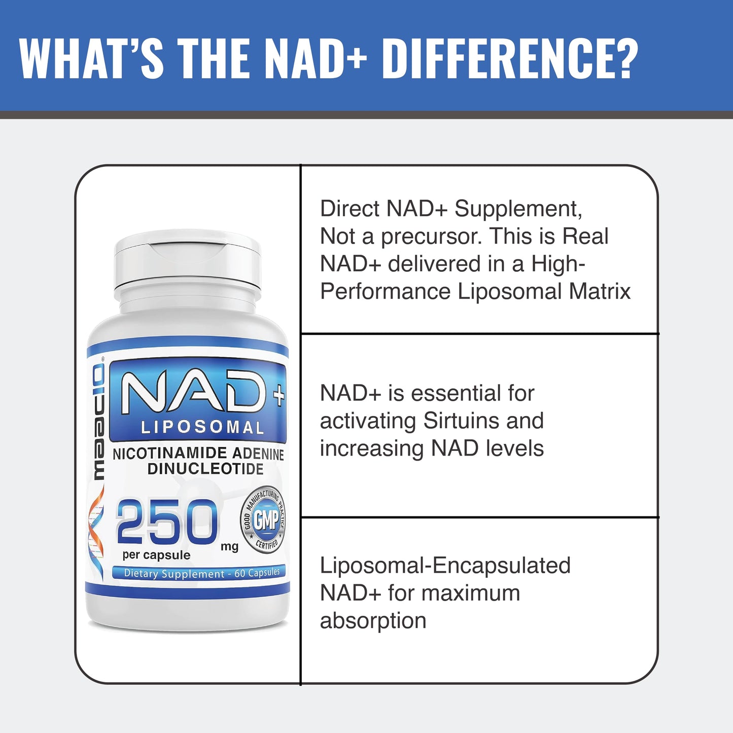 MAAC10 Liposomal NAD Supplement Capsule 60 Count