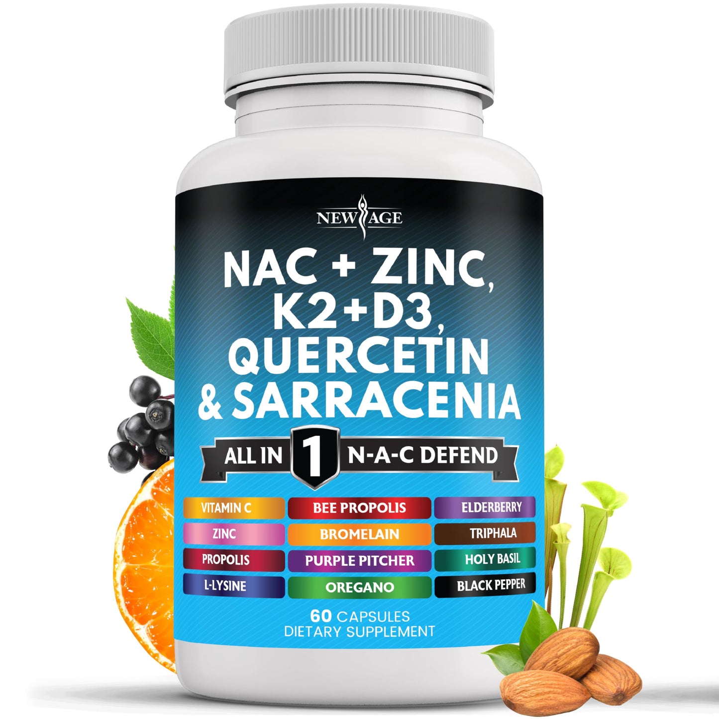 NEW AGE N-Acetyl Cysteine Capsule, 60 Count