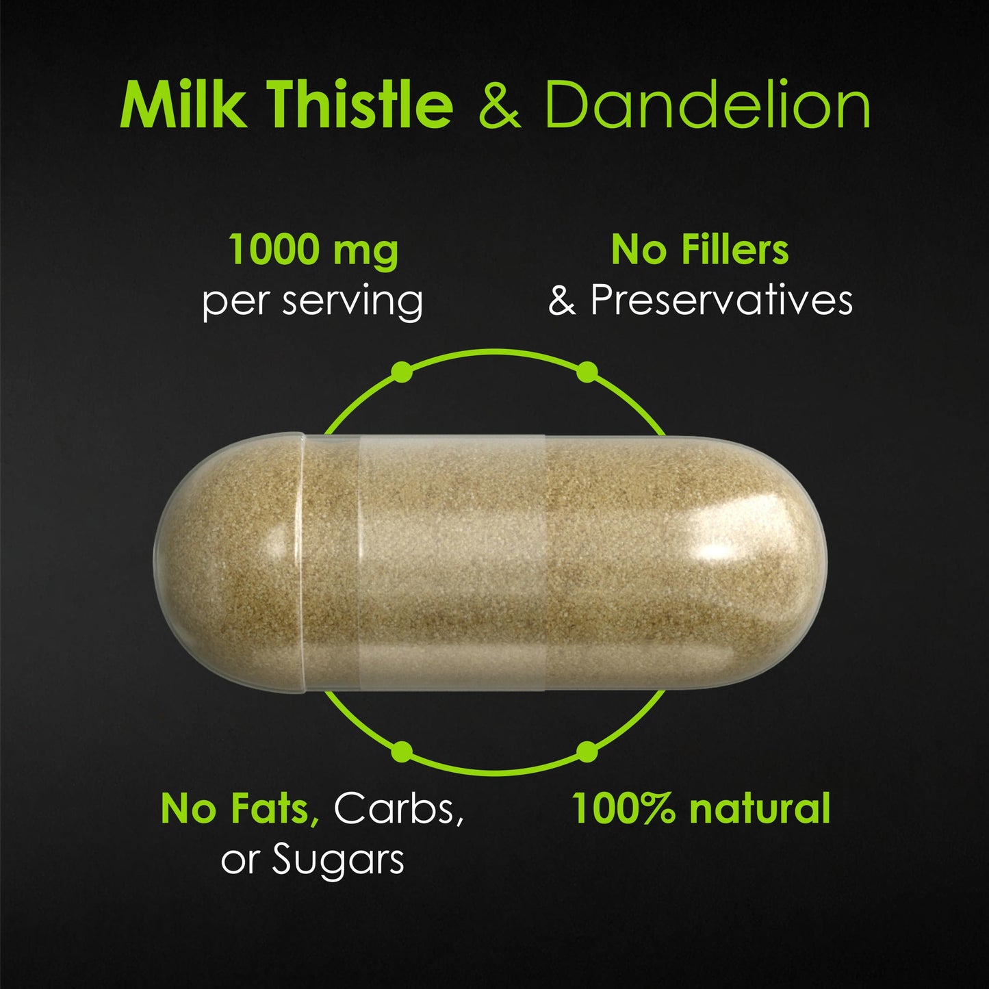FitoHerbs Milk Thistle & Dandelion 1000mg Capsule, 90 Count