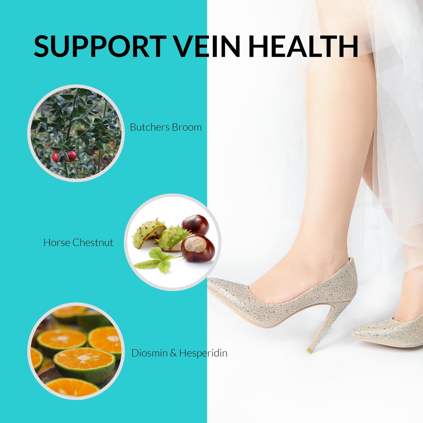 UpNourish Cellulite Vein Health Supplement Capsule 90 Count