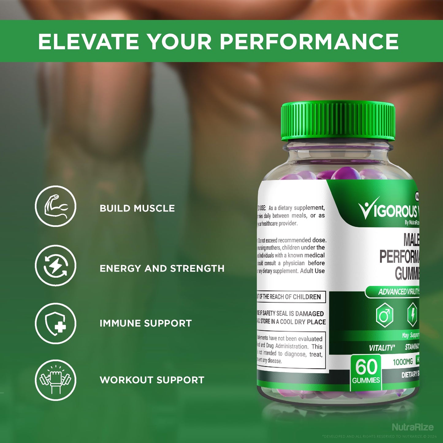 NutraRize Vigorous Vitality Gummies, 60 Gummies