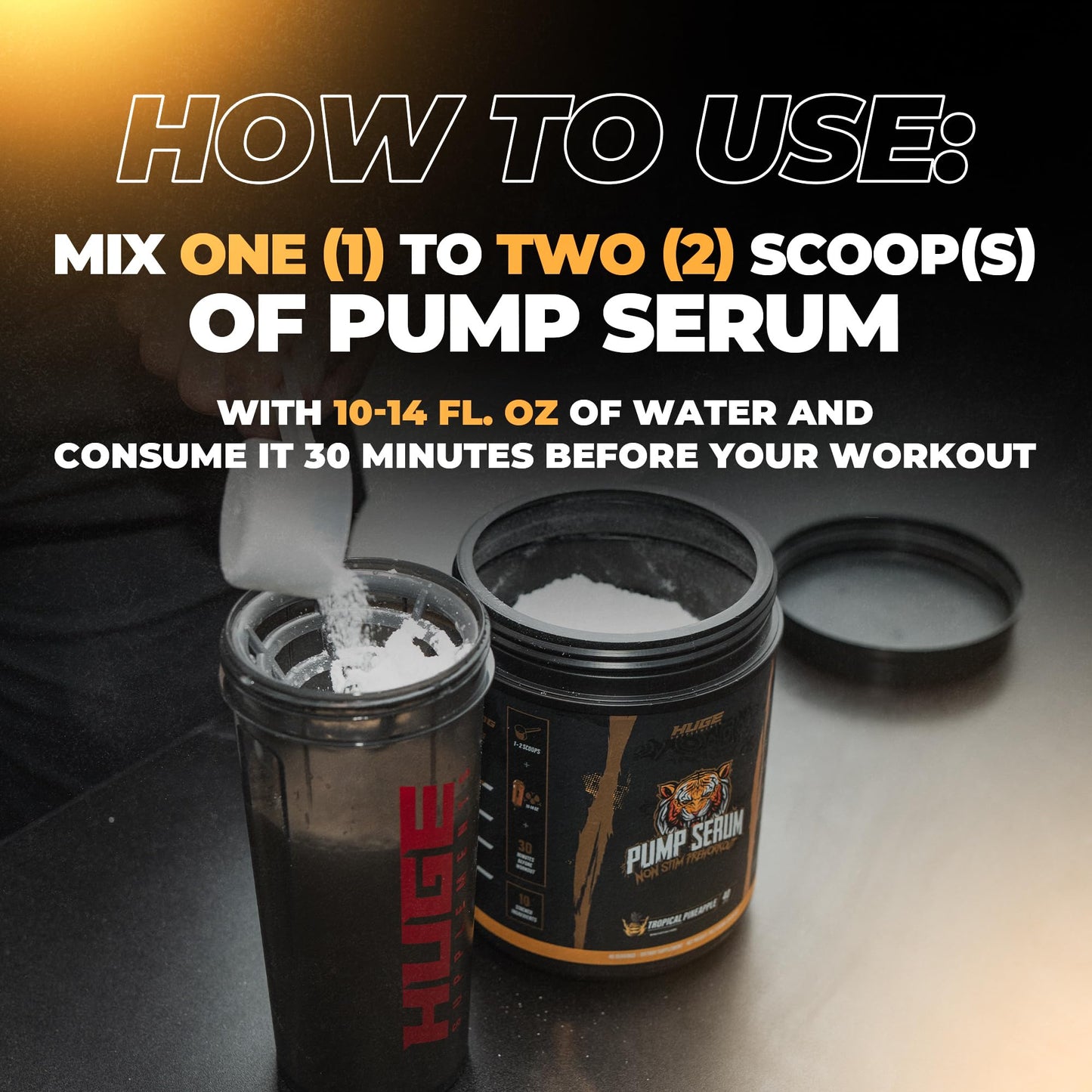 Huge Supplements Pump Serum Non Stim Pre-Workout Powder, 40 Servings