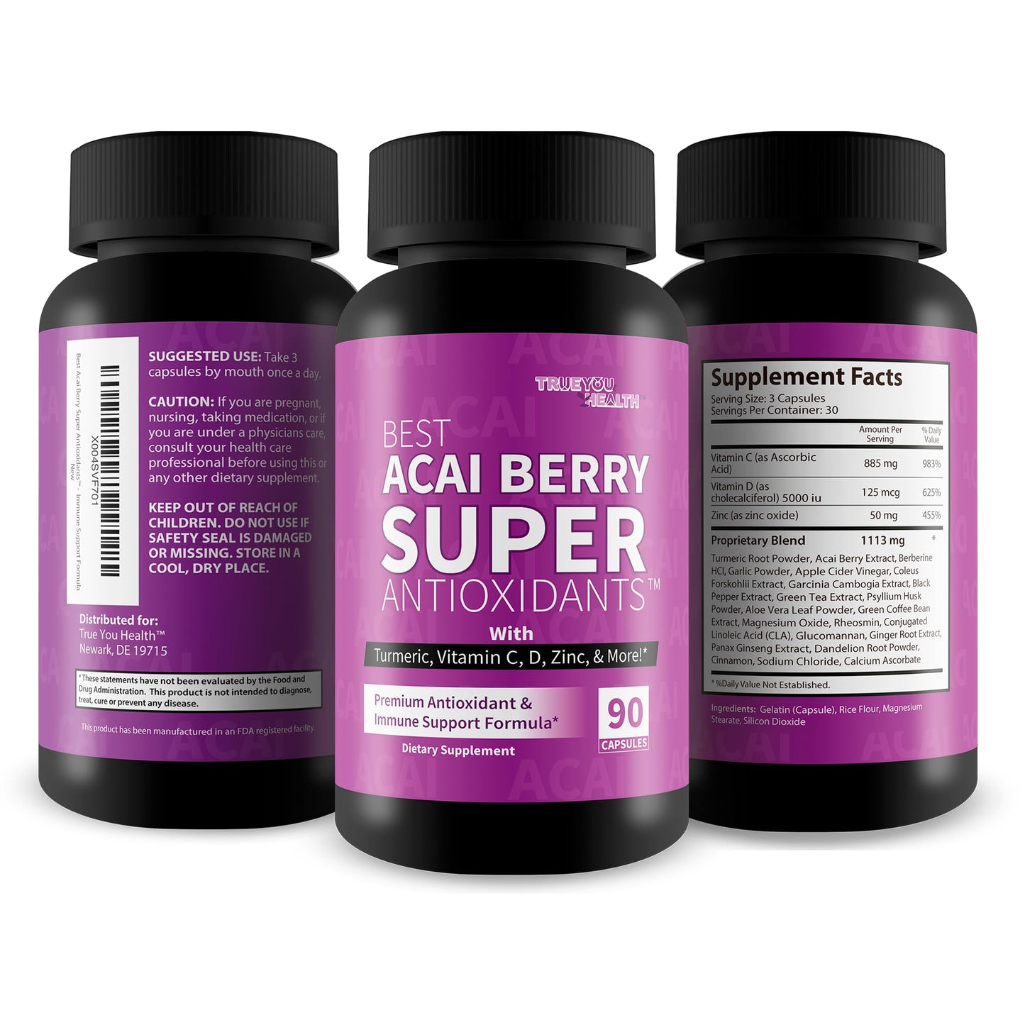 True You Health Acai Berry Super Antioxidants Capsule, 90 Count