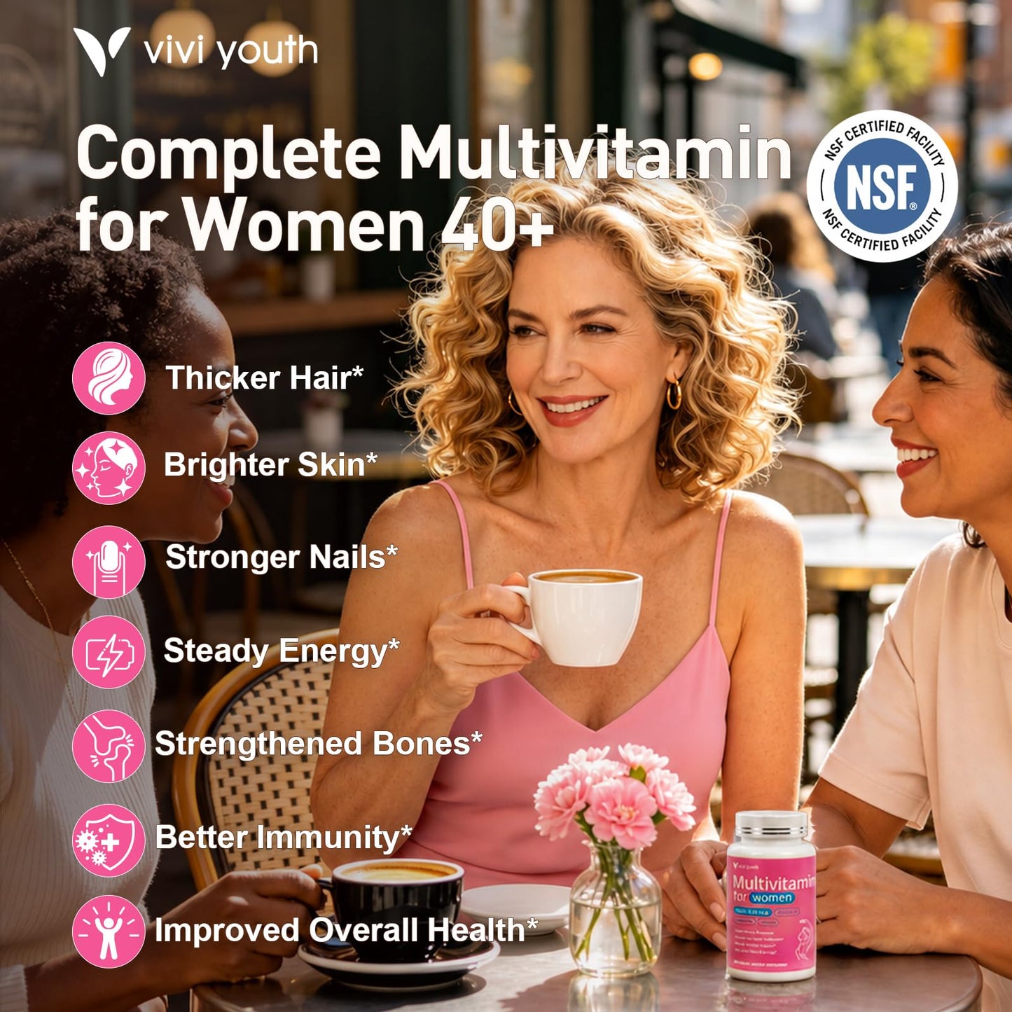 VIVI Youth 15-in-1 Multivitamin for Women Tablets, 90 Count