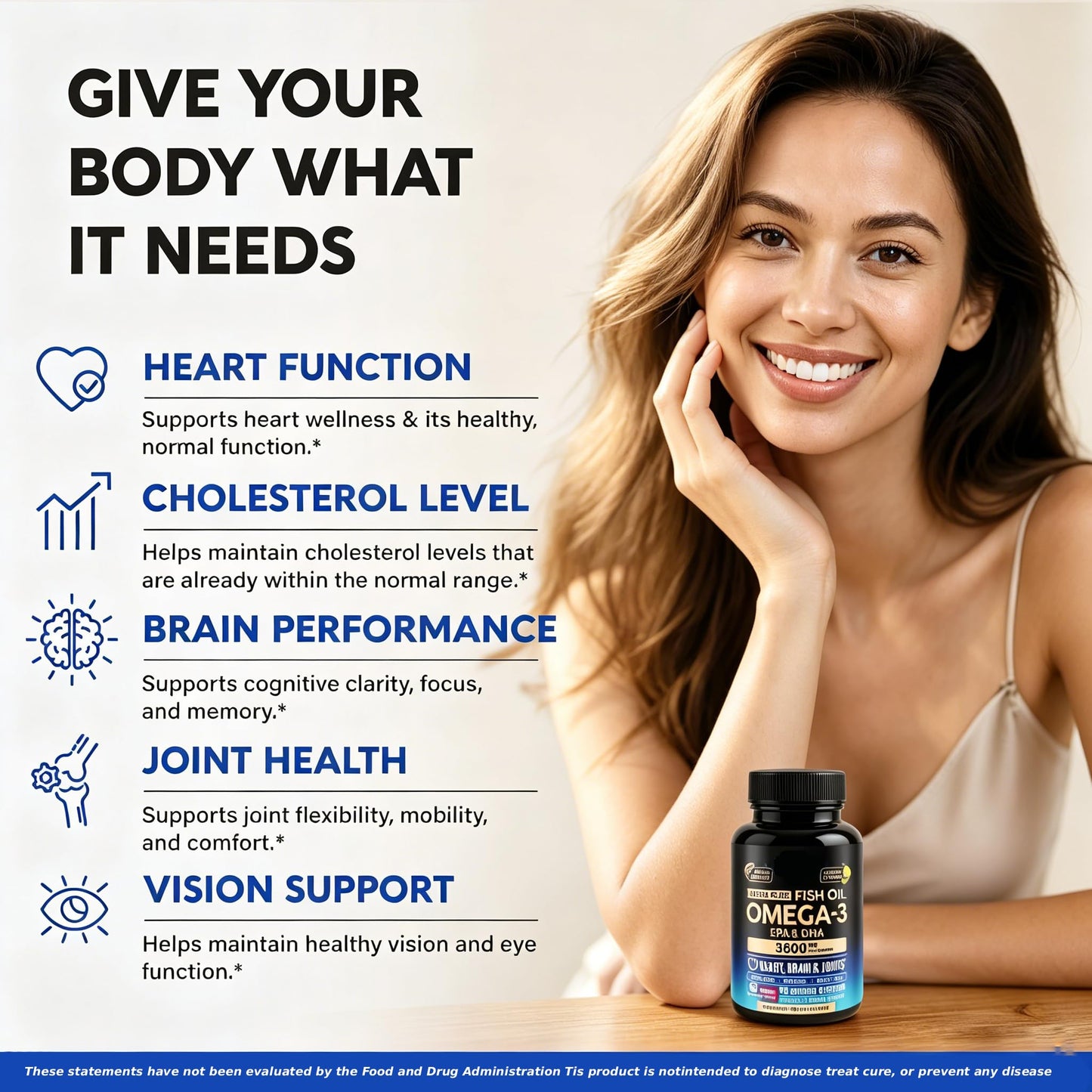Yeloart Ultra Pure Omega 3 Fish Oil 3600mg Per Serving, EPA & DHA Wild Caught Lemon Flavor Capsules, Mercury & Heavy Metal Free, Non-GMO Dietary Supplement for Heart, Brain & Joint Support, 60 Count