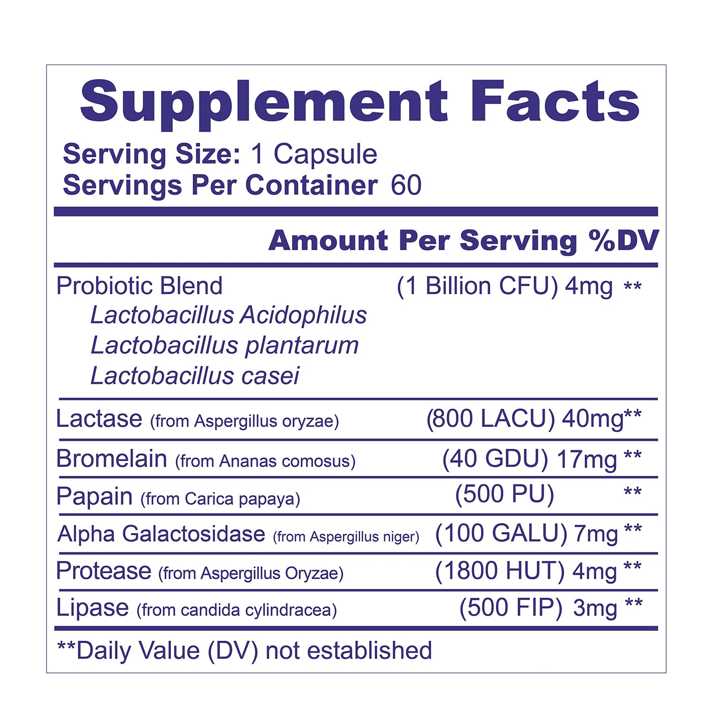 Ni una dieta más Multi-Enzyme Digestive Capsule 60 Count
