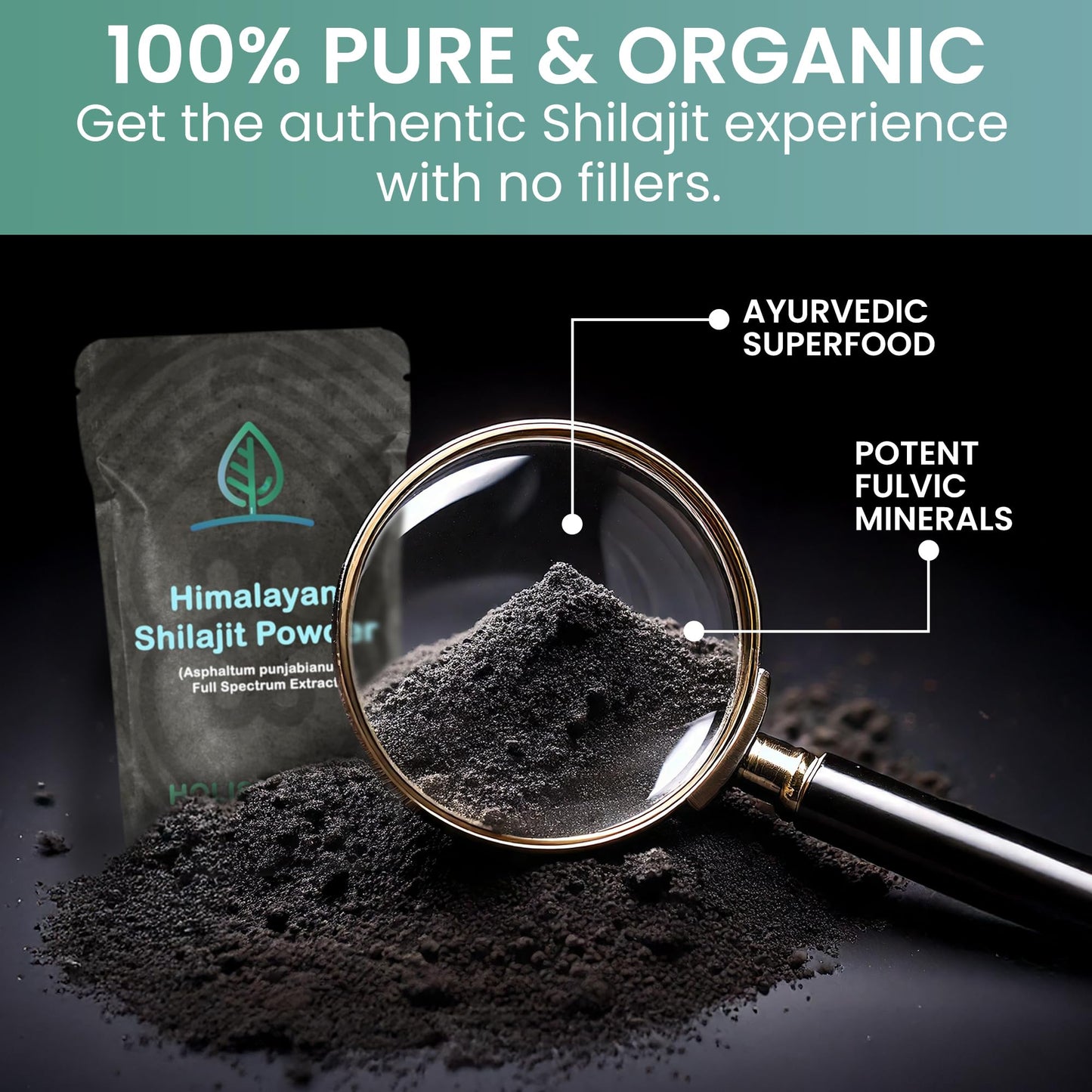Holistic Bin Raw Himalayan Shilajit Powder 0.8818 Ounce