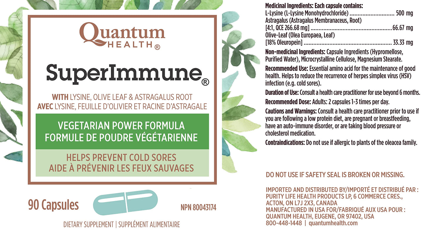 Quantum Super Immune+ Power Formula Dietary Supplement Capsules, 90 Count