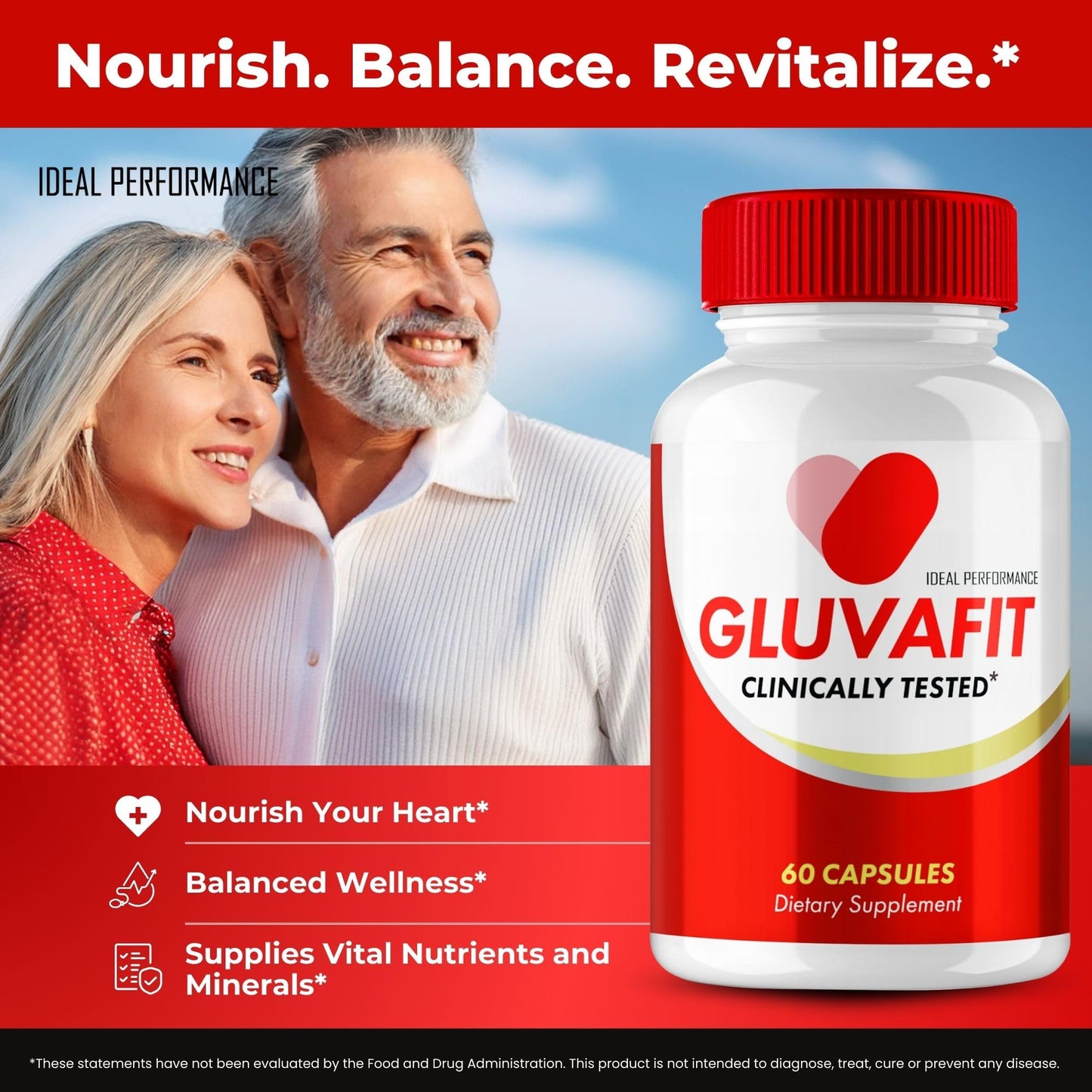 IDEAL PERFORMANCE Gluvafit Advanced Blood Formula Capsules, 300 Capsules