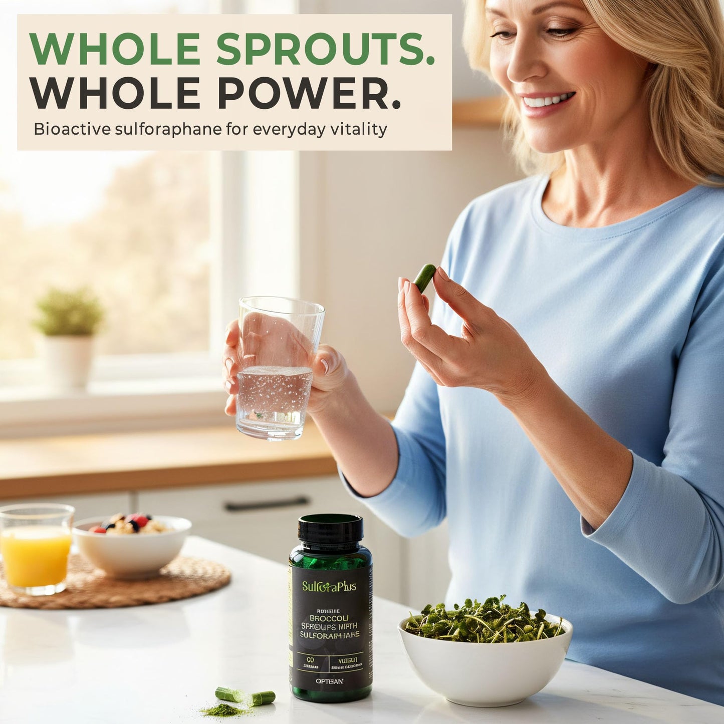 Optisan Whole Broccoli Sprout Capsules 60 Count