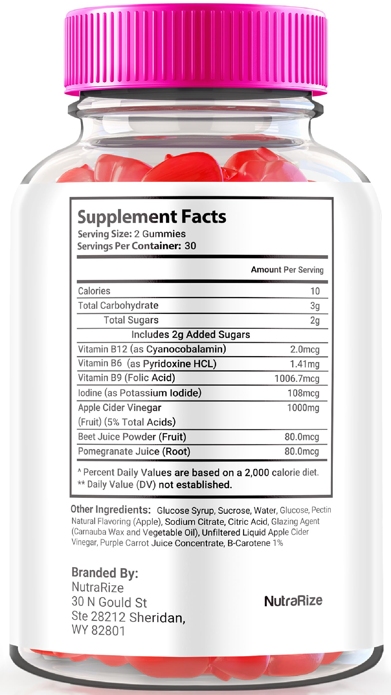 NutraRize Pure Keto Luxe ACV Gummies, 180 Gummies