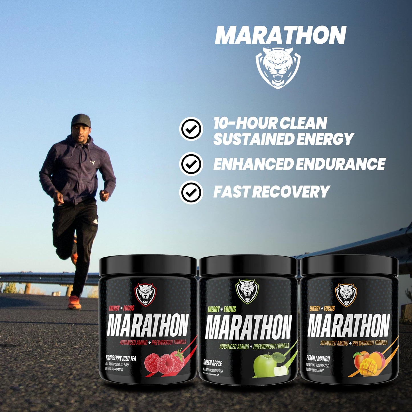 6AM Run Amino Energy with BCAAs Powder, 12.7 oz