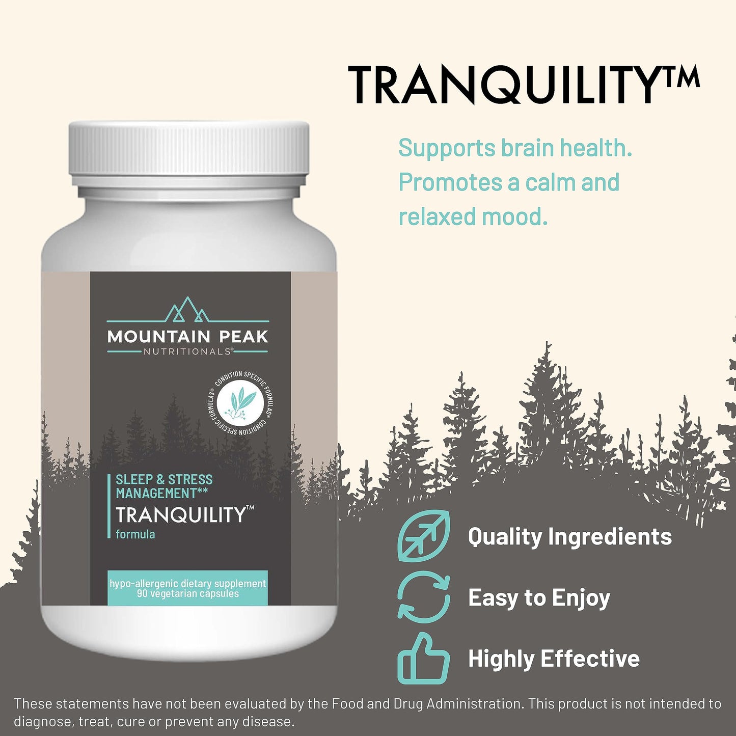 Mountain Peak Nutritionals Tranquility Formula Vegetarian Capsules 90