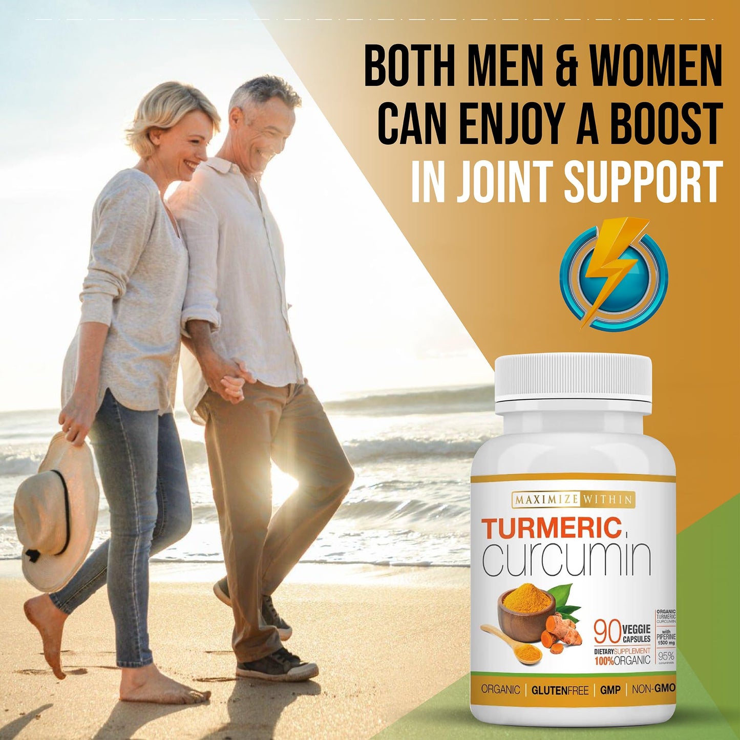 Maximize Within Turmeric Curcumin with Piperine 1500mg Capsule, 90 Count
