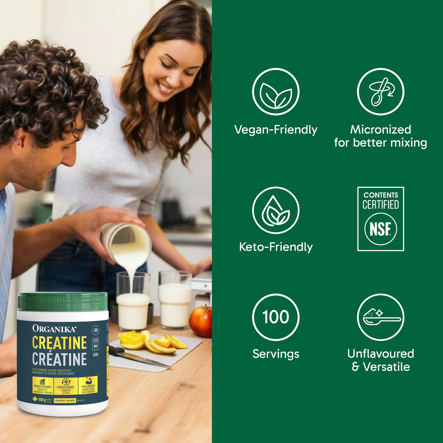 Organika Unflavoured Creatine Powder 500 Gram