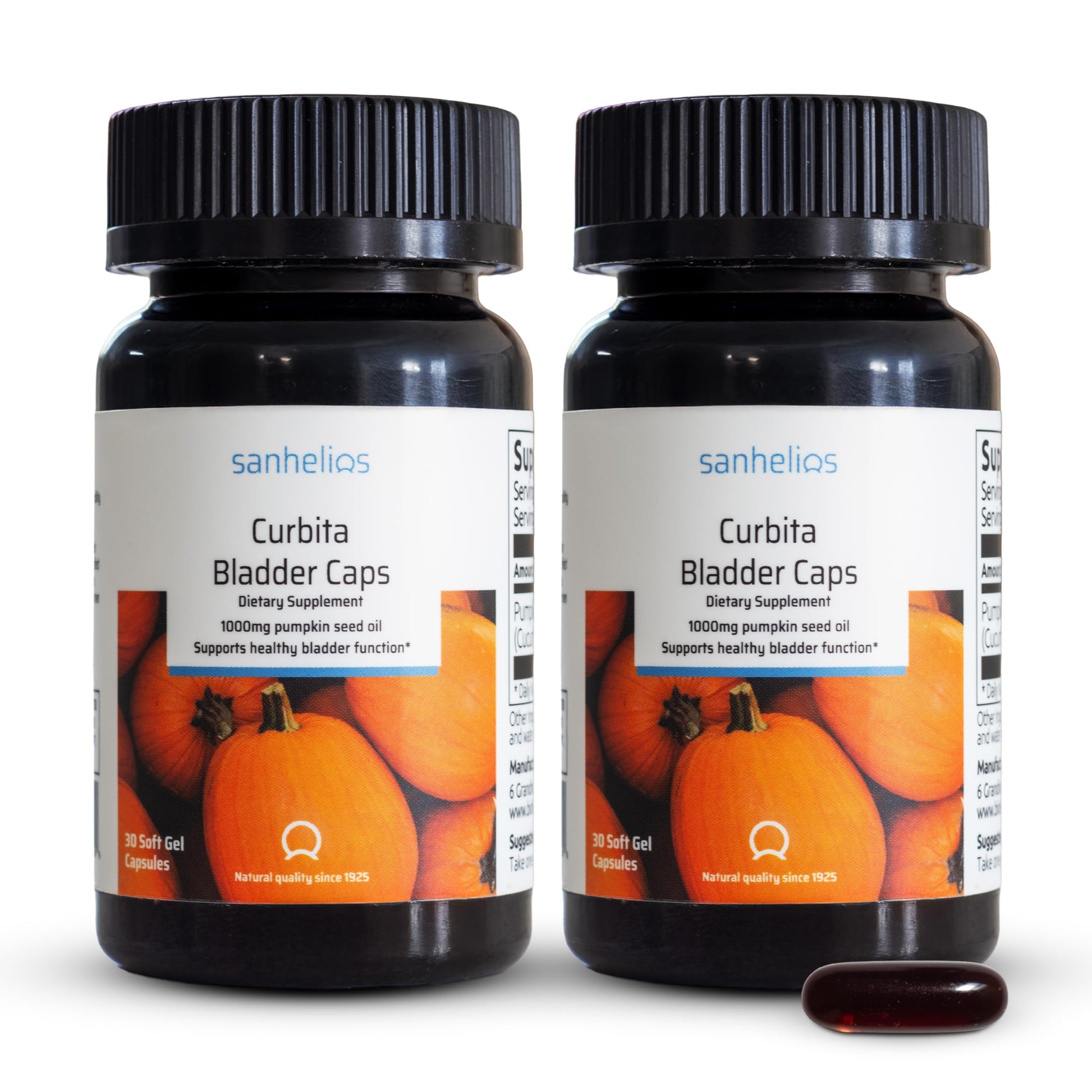 Sanhelios Curbita Bladder Caps Pumpkin Seed Oil 1000mg 60 Capsules
