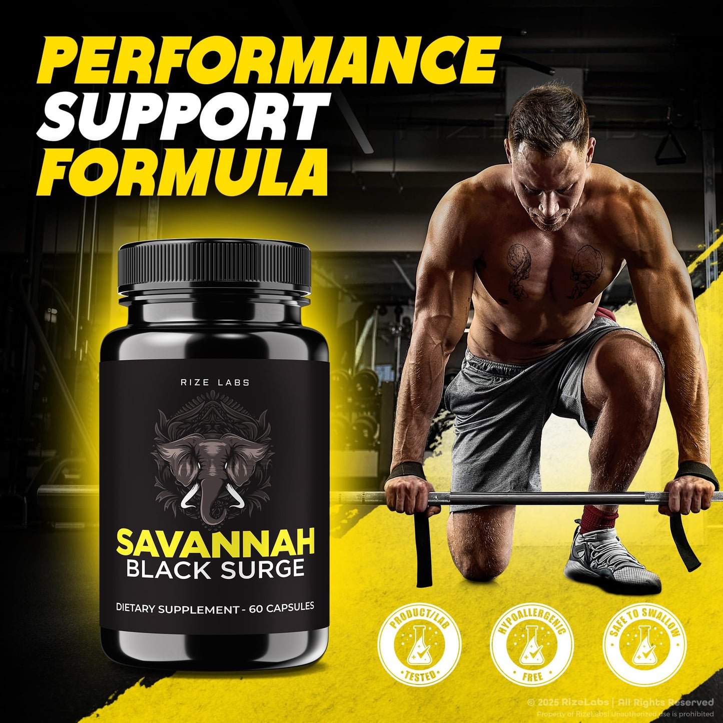 Rize Labs Savannah Black Surge 60 Capsules