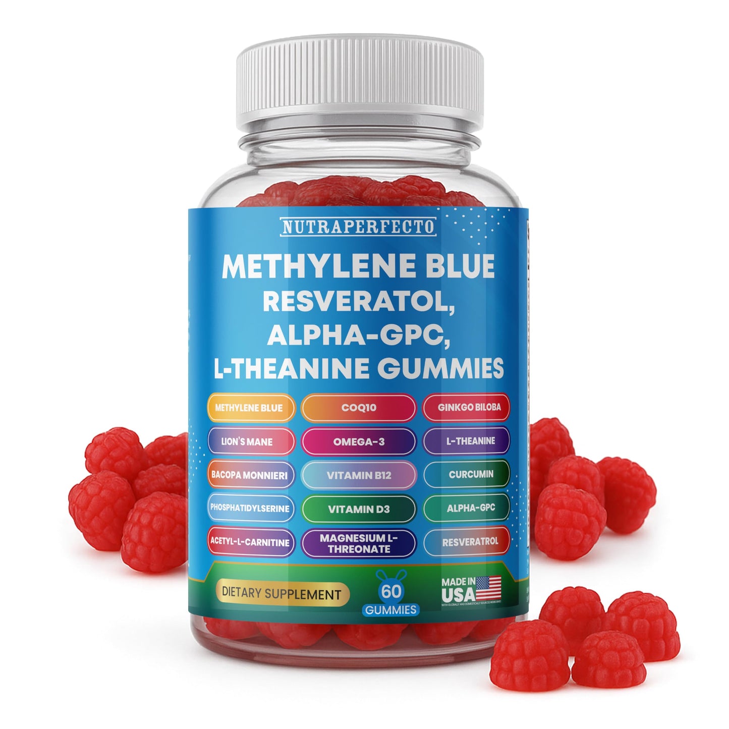 NutraPerfecto Sugar Free Methylene Blue Gummies 60 Count