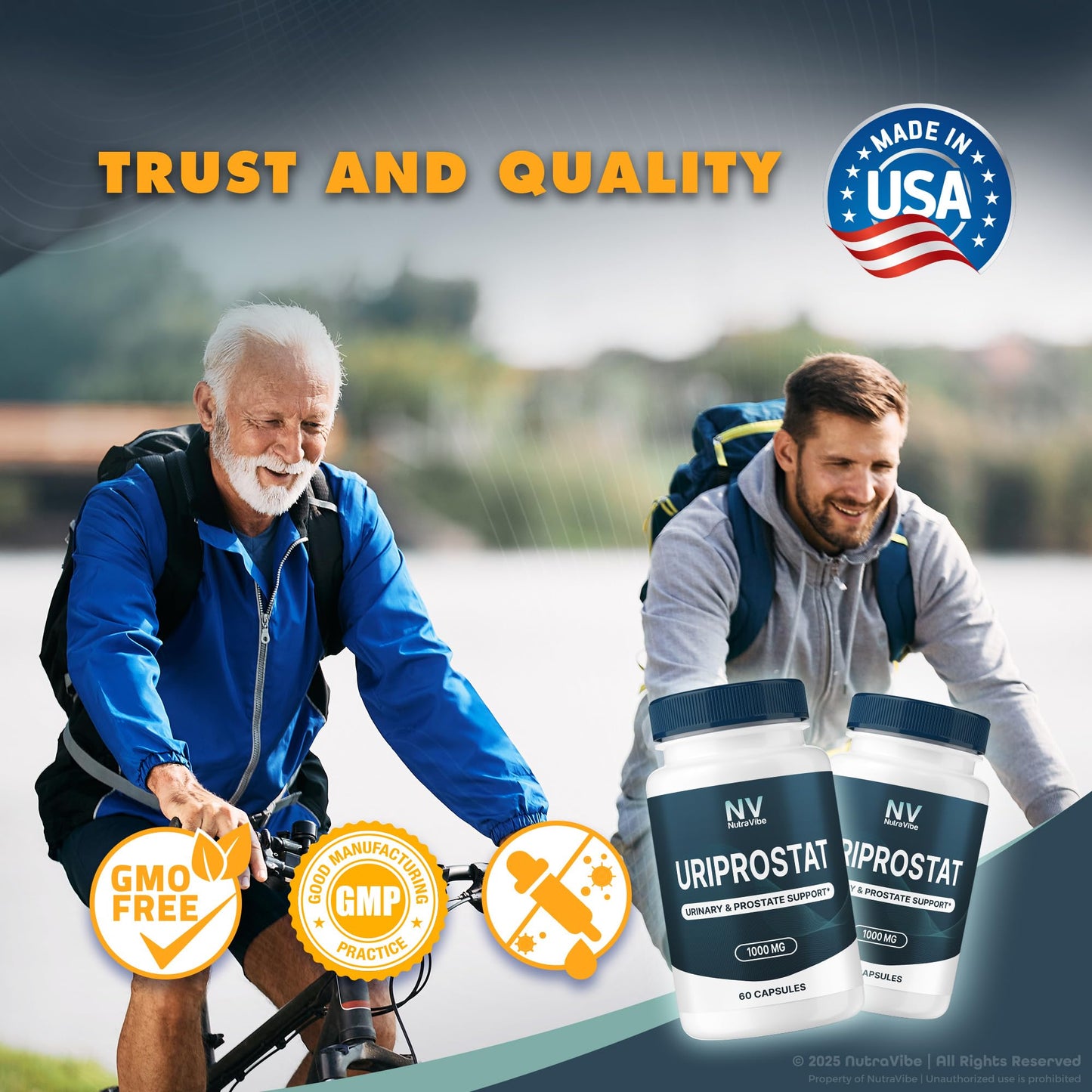 NutraVibe Uriprostat Daily Prostate Support Formula Capsule, 120 Capsules