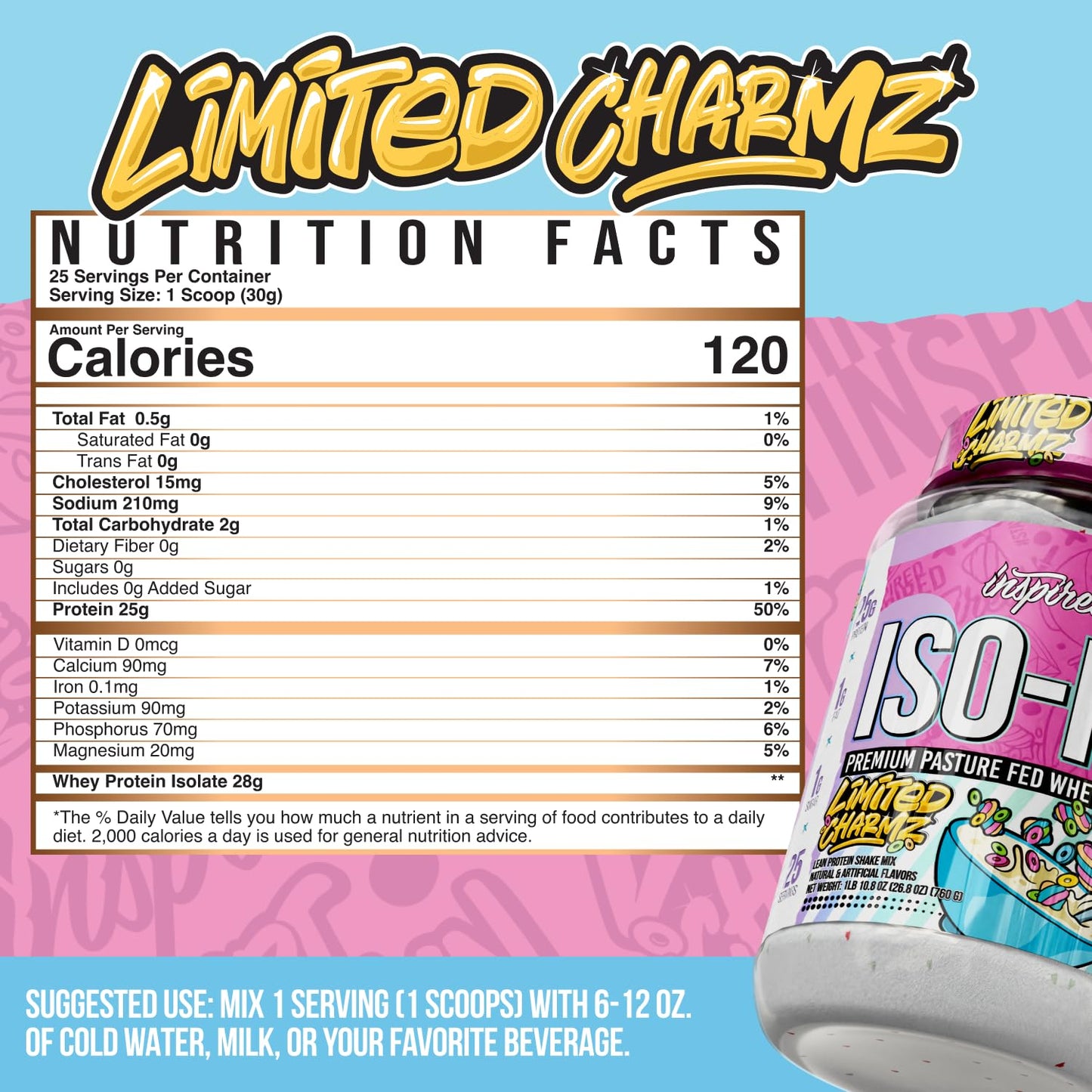 Inspired Nutraceuticals ISO-PF Pasture Fed Whey Protein Isolate Protein Powder 26.8