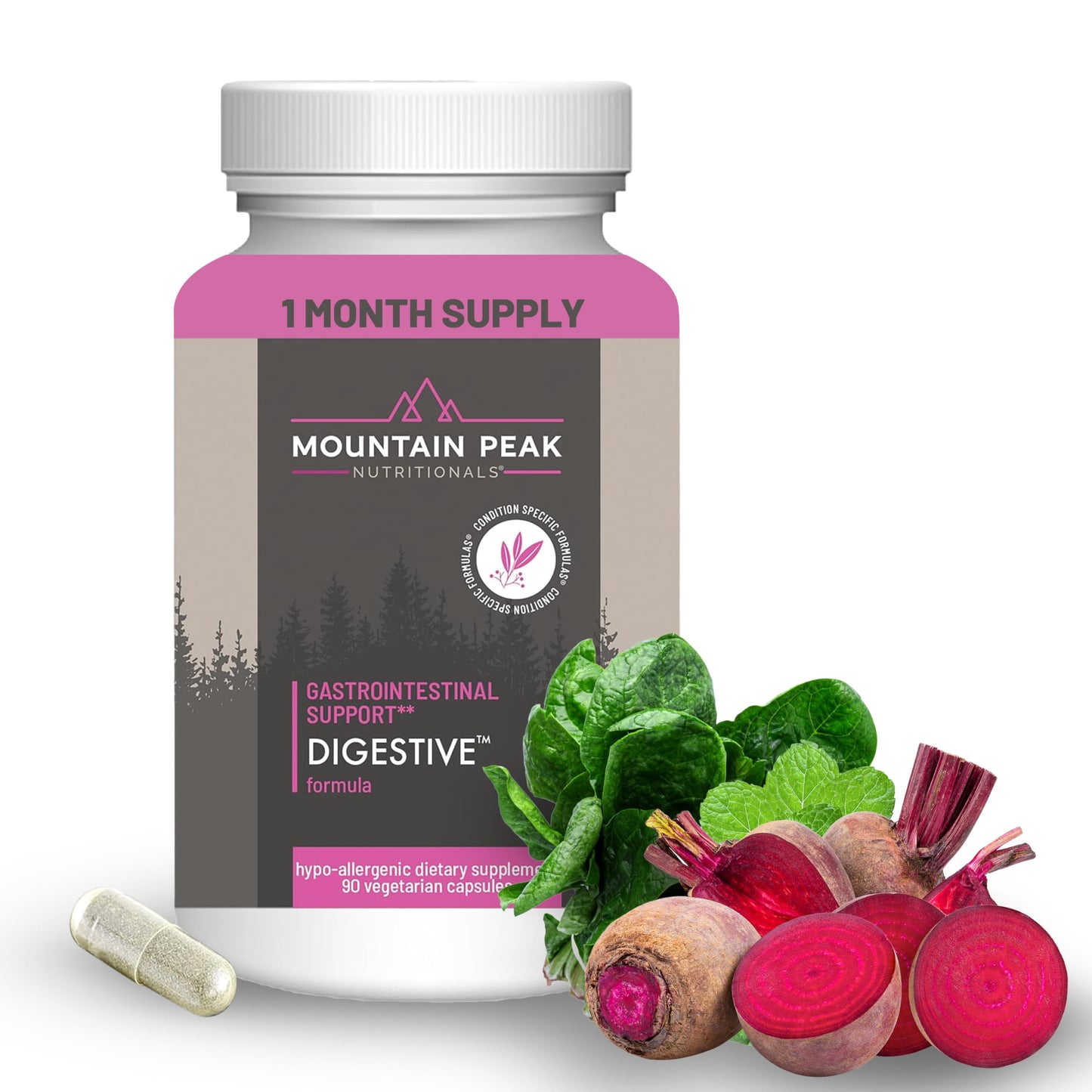 Mountain Peak Nutritionals Digestive Enzymes & Probiotics 12-Strain Capsules 90 Count
