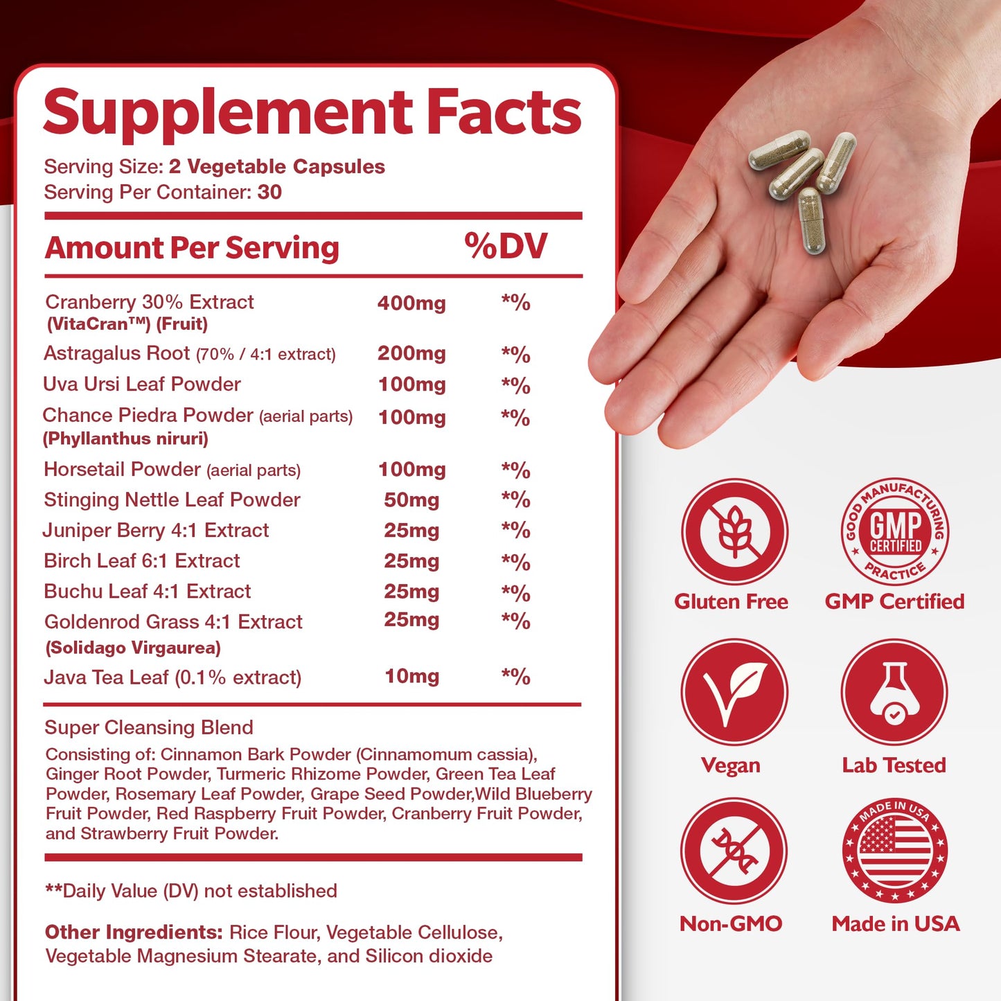 Happee Kidney Cleanse Detox & Repair Supplement Capsules 60