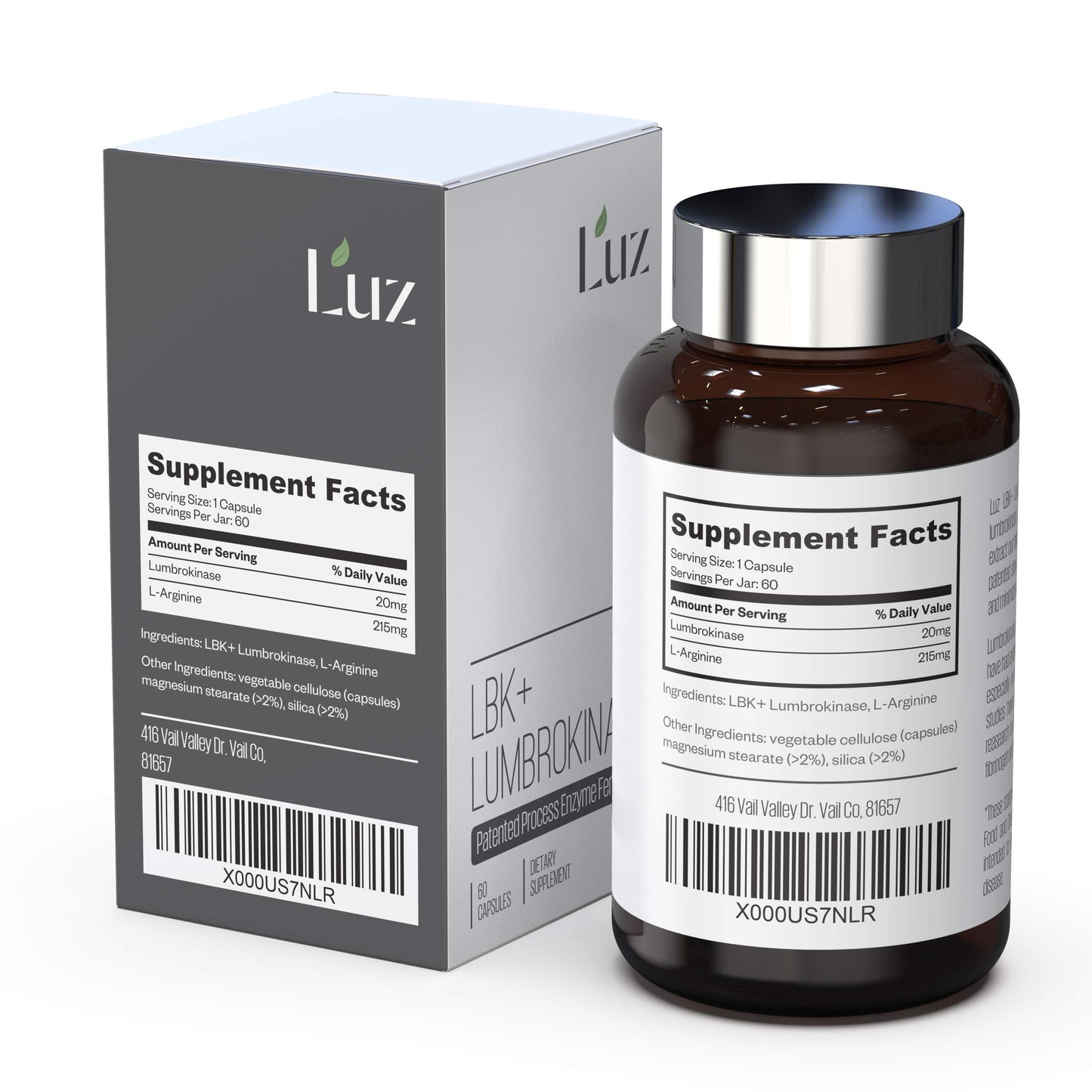 Luz LBK+ Lumbrokinase 60 Capsules