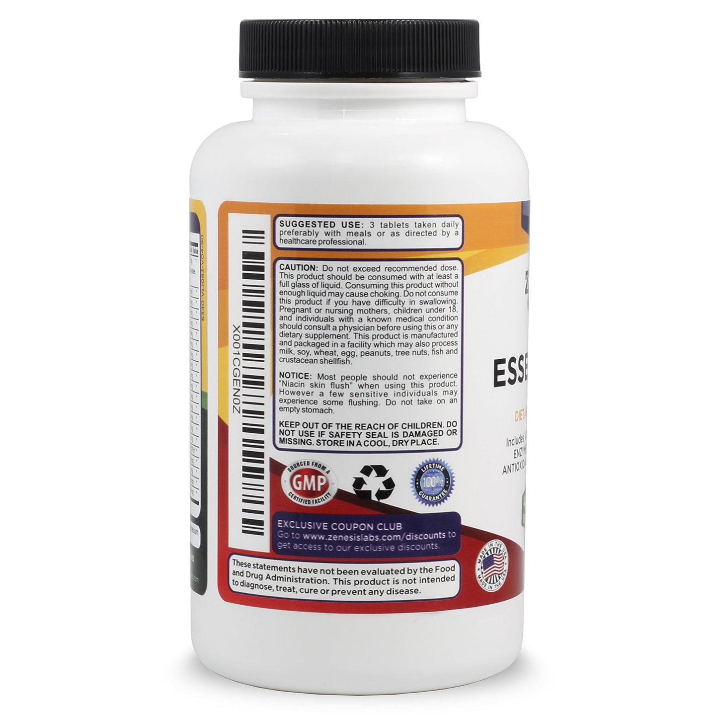 Zenesis Labs Essentials Multi-Vitamin Tablets, 90