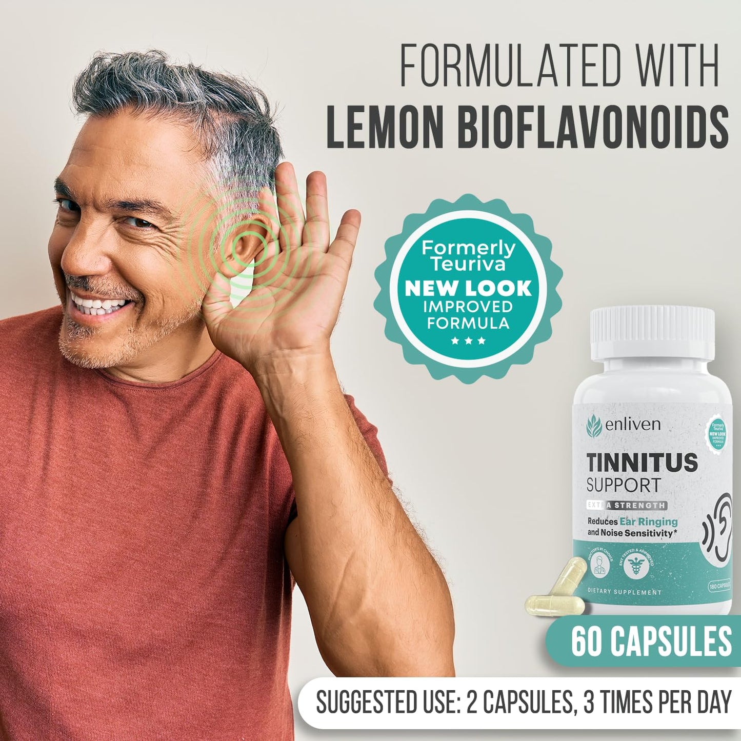 enliven Tinnitus Relief Pills Capsule 180 Count