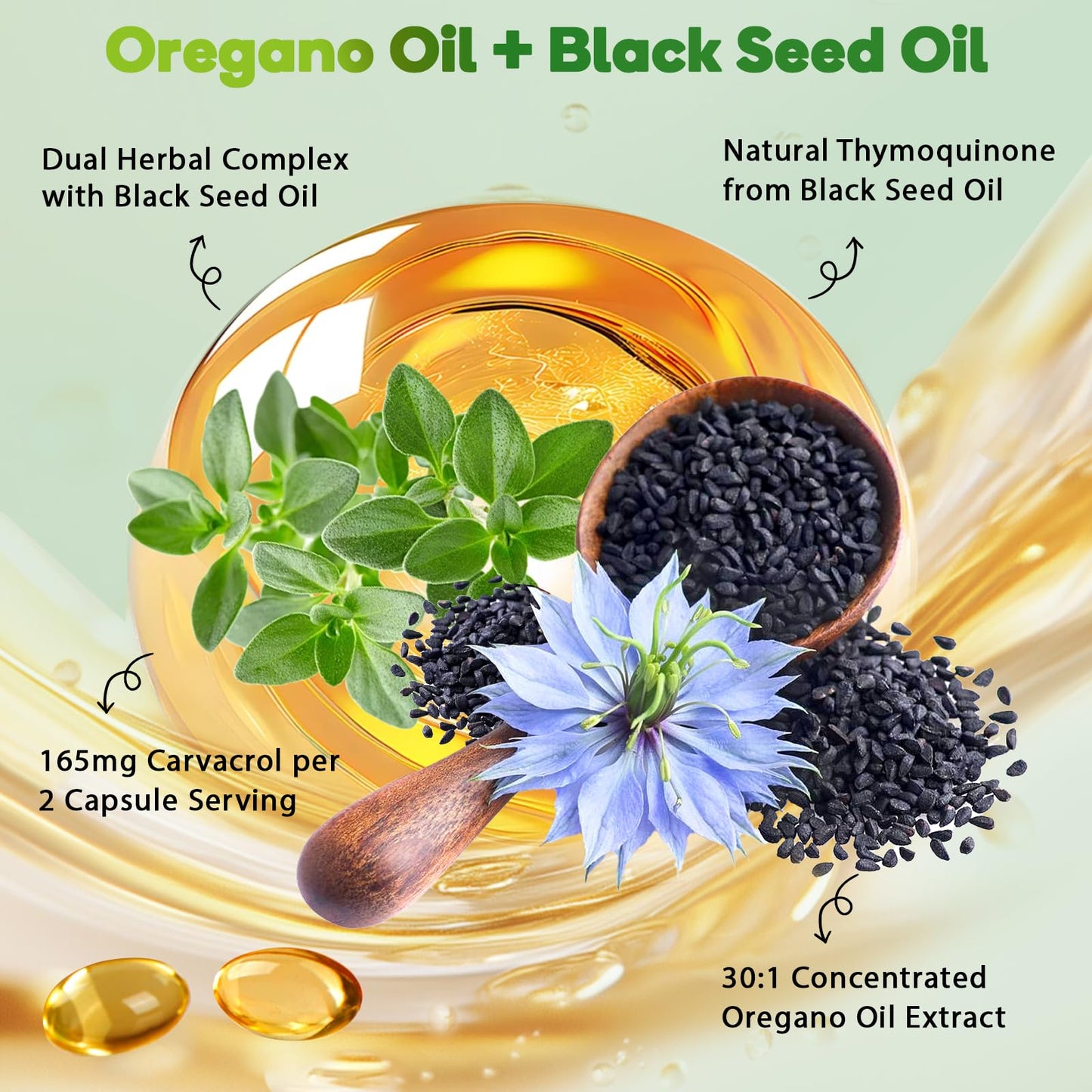 Rshoiw Oil of Oregano & Black Seed Oil Softgels 240 Softgels