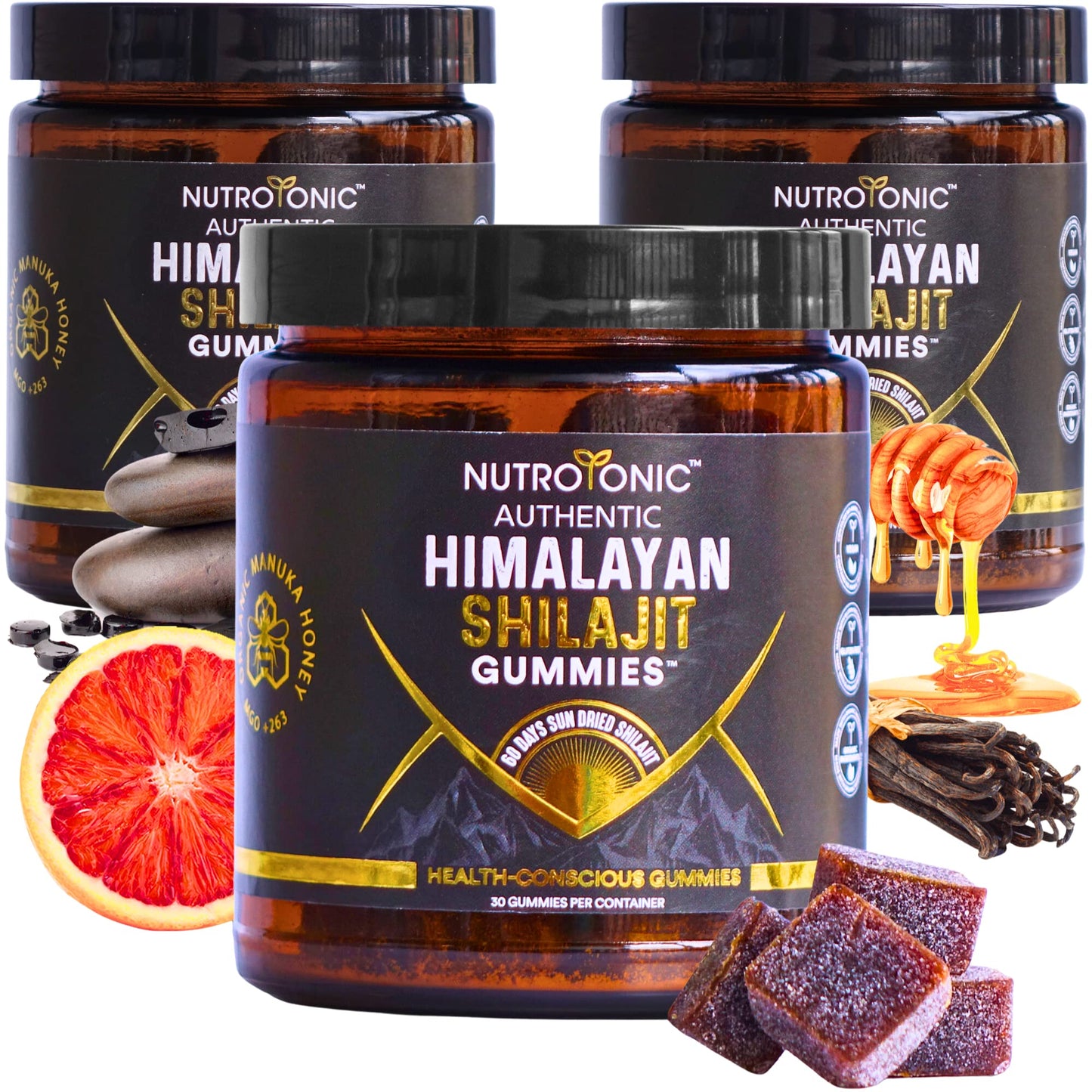 NutroTonic LLC Organic Shilajit Gummies 90 Count