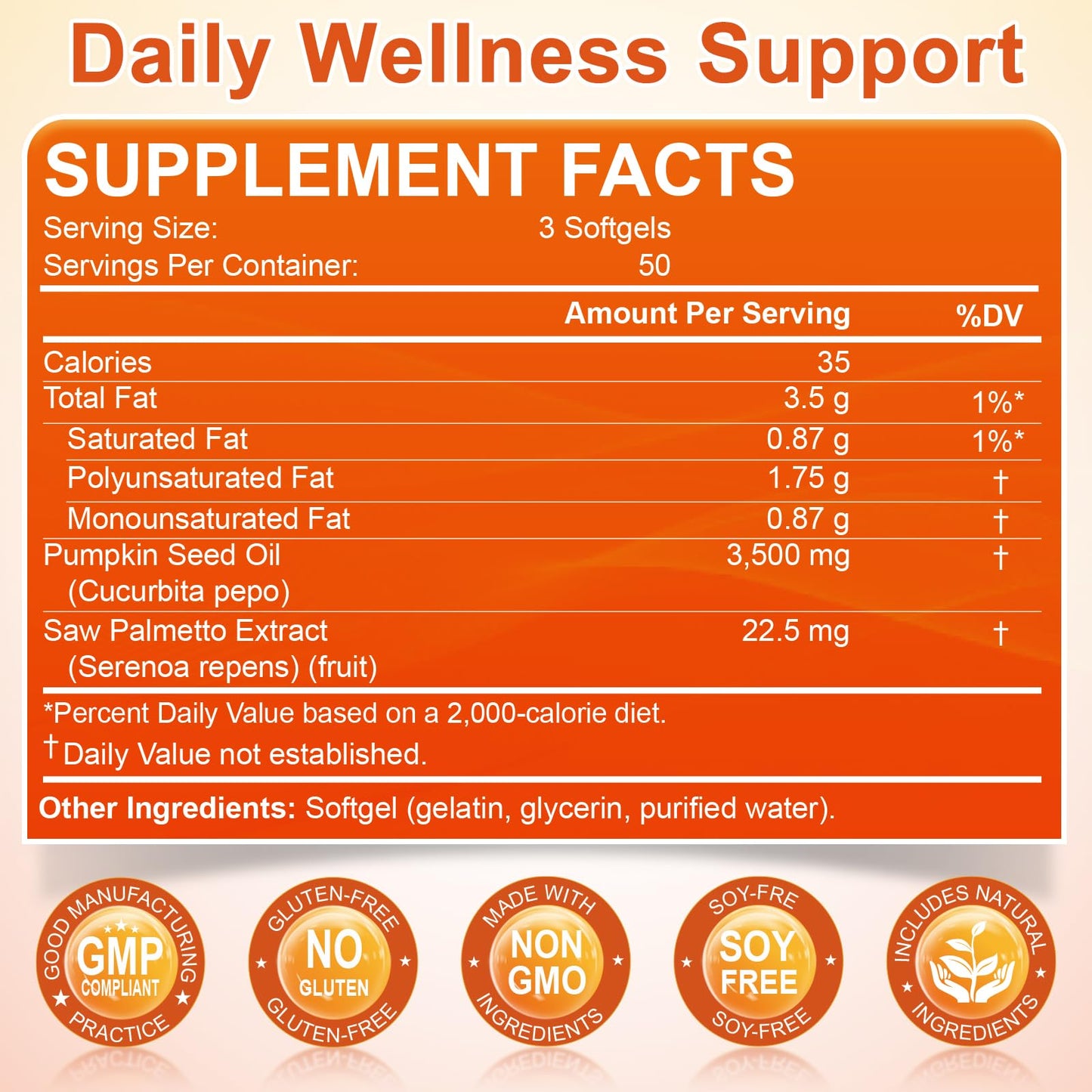 Nature's live Pumpkin Seed Oil with Saw Palmetto Softgels, 150 Count