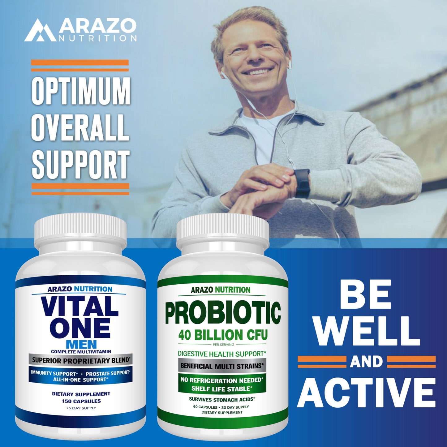 Arazo Nutrition Vital One Multivitamin for Men Capsules 150 Count