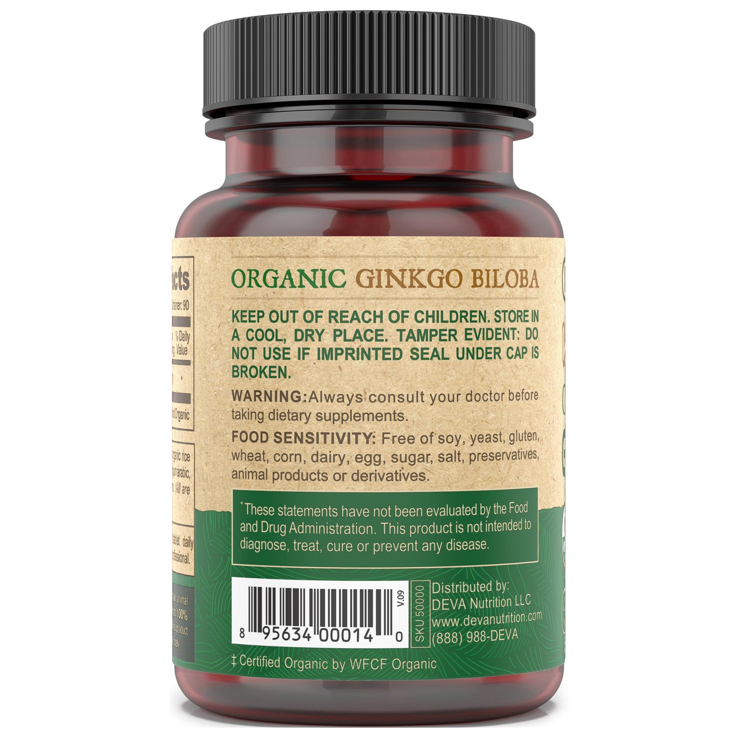 DEVA Vegan Ginkgo Biloba Dietary Supplement 90 Tablets