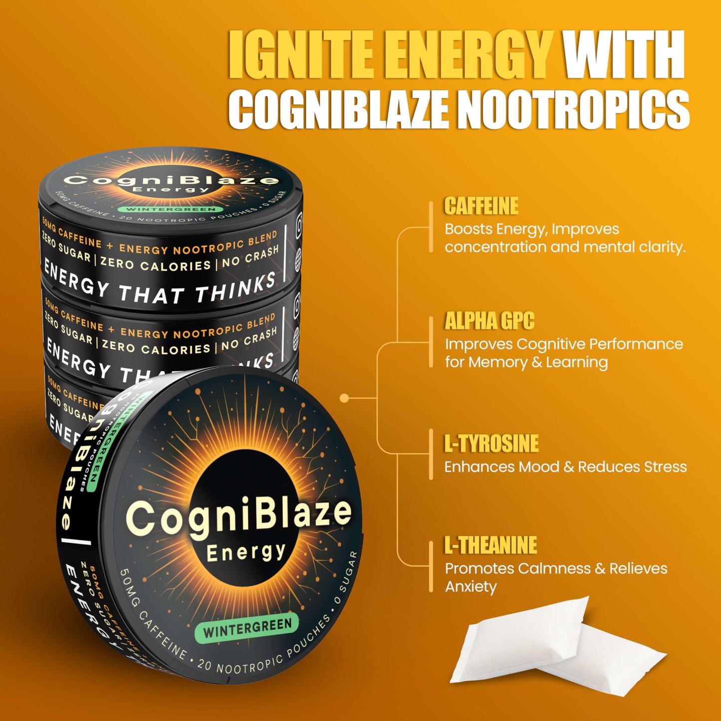 CogniBlaze Nootropic Pouches 80 Caplets