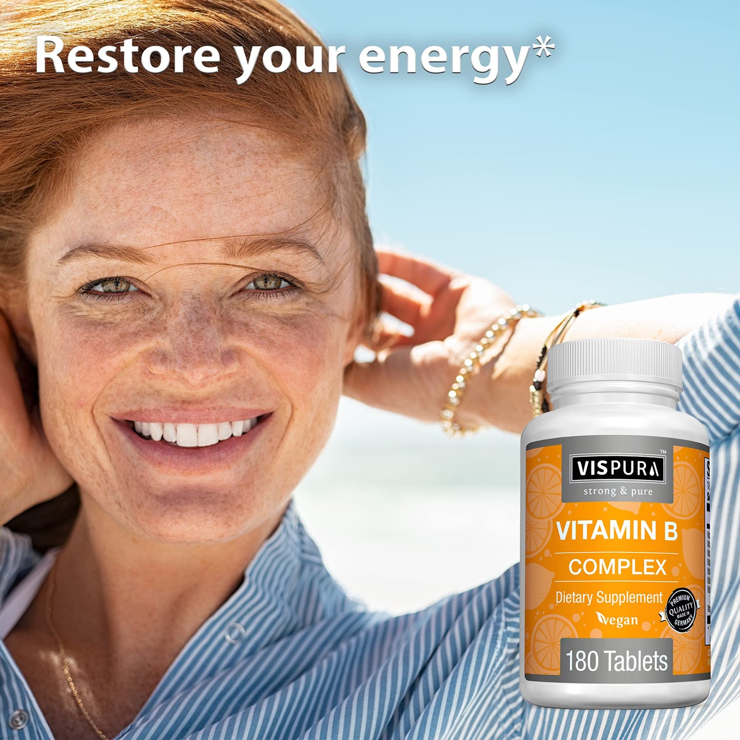 VISPURA Vitamin B-Complex Tablets 180 Count