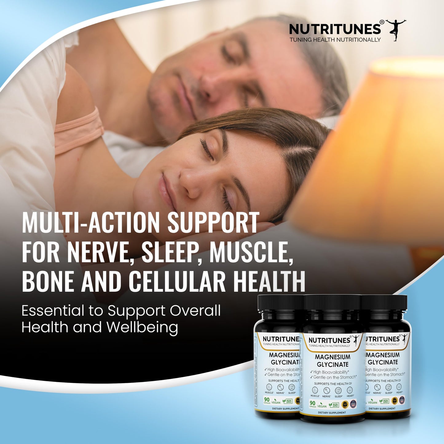 Nutritunes Magnesium Glycinate Capsule, 90 Count