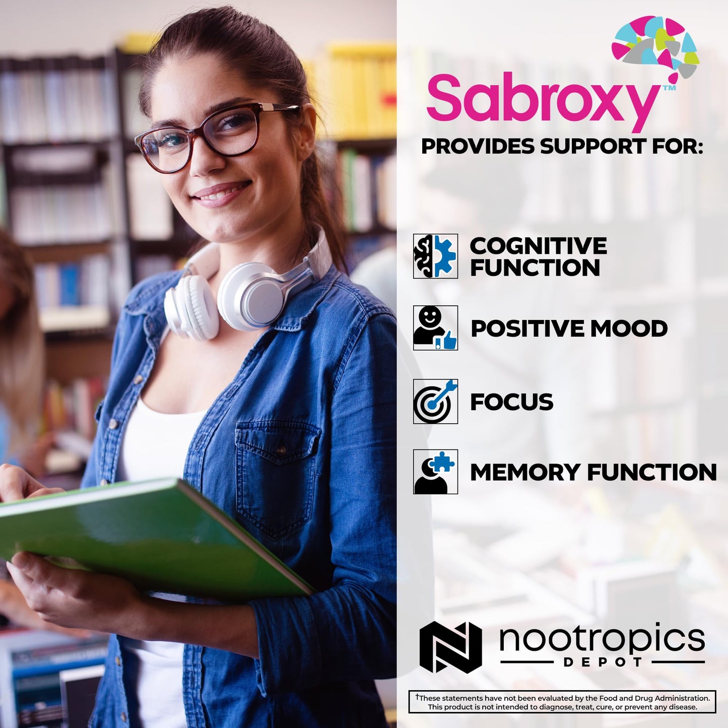 Nootropics Depot Sabroxy 100mg Tablets, 90 Count