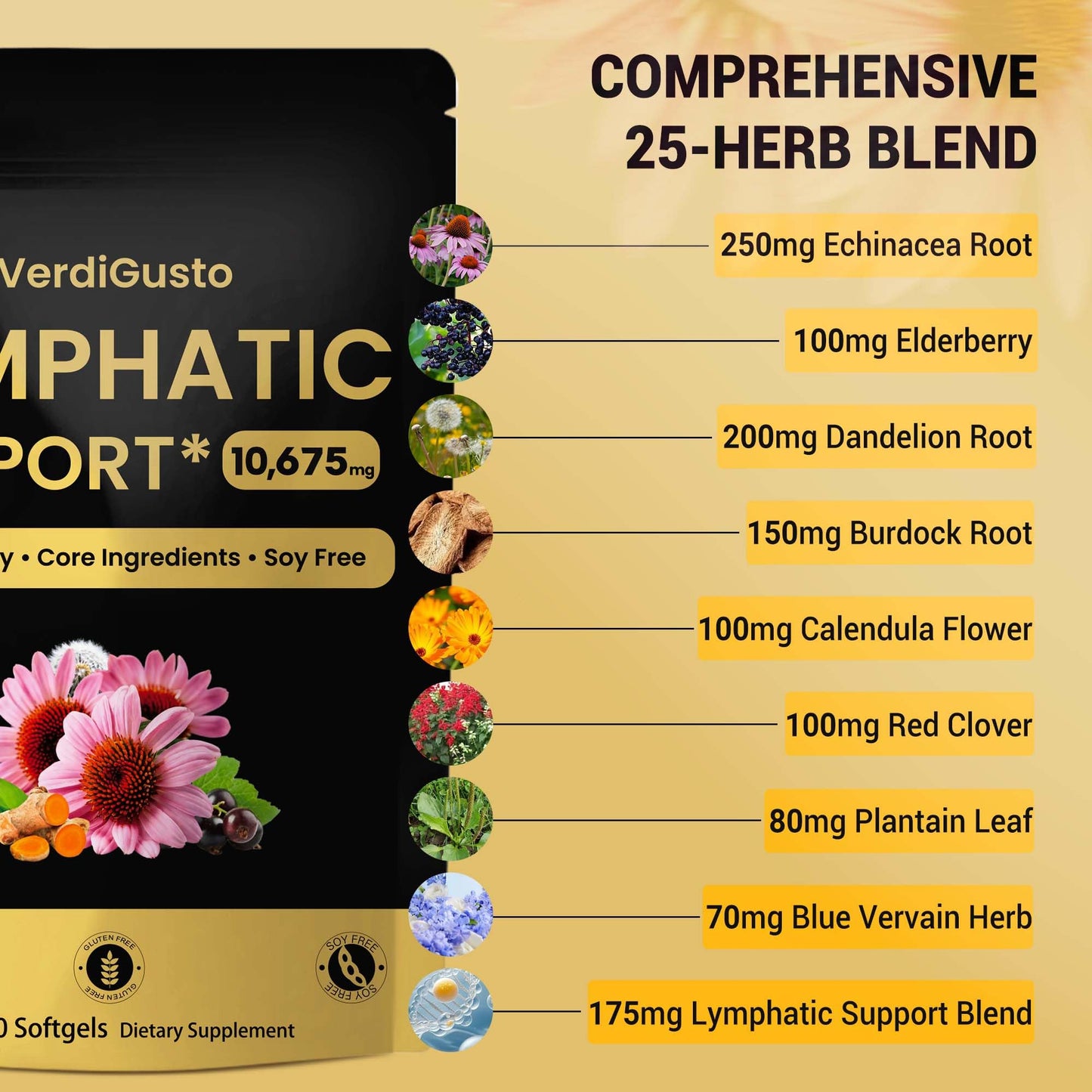 VerdiGusto Lymphatic Supplement Softgels 240