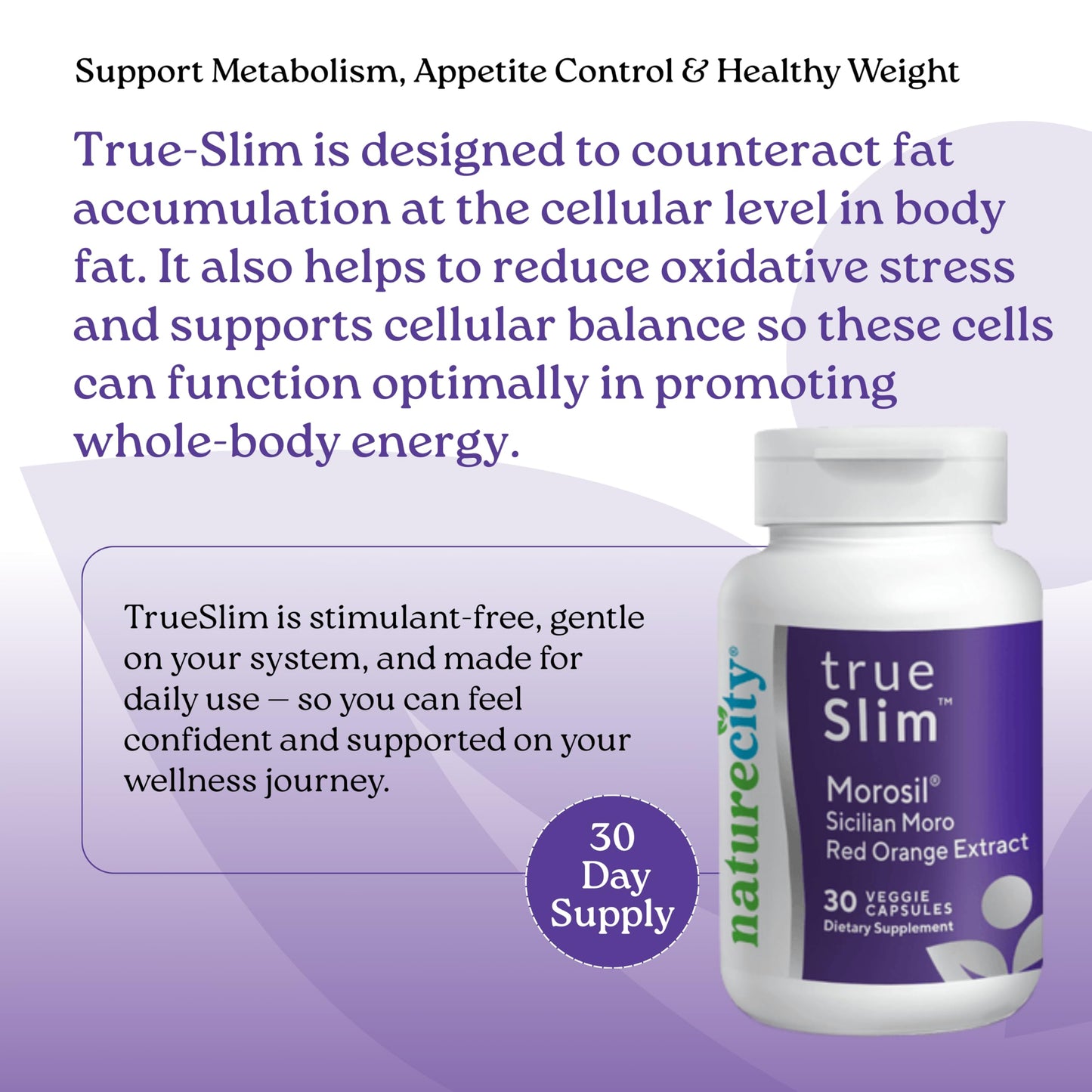 NatureCity True-Slim Morosil Weight Management Capsules, 60 Veggie Capsules