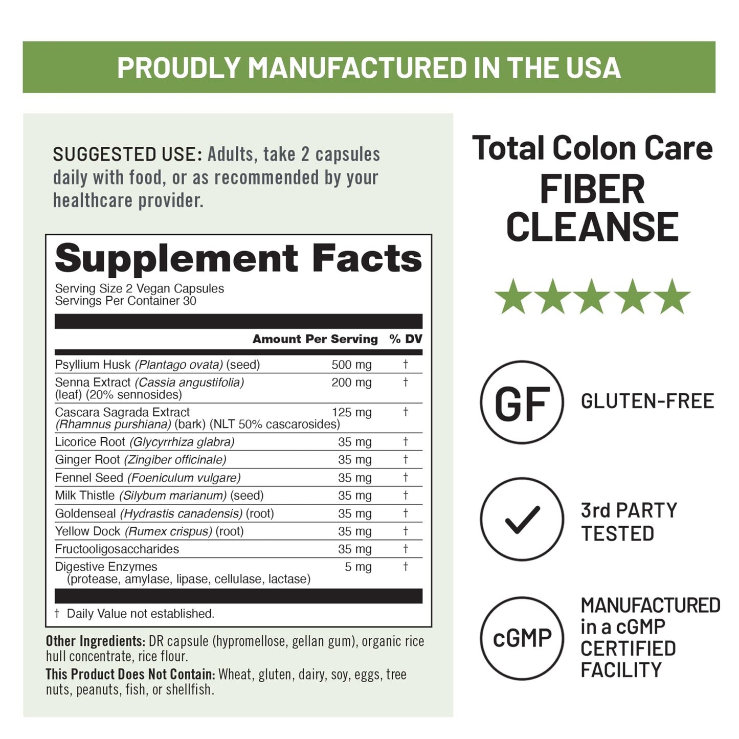 NatureWise Total Colon Care Fiber Cleanse 60 Capsules