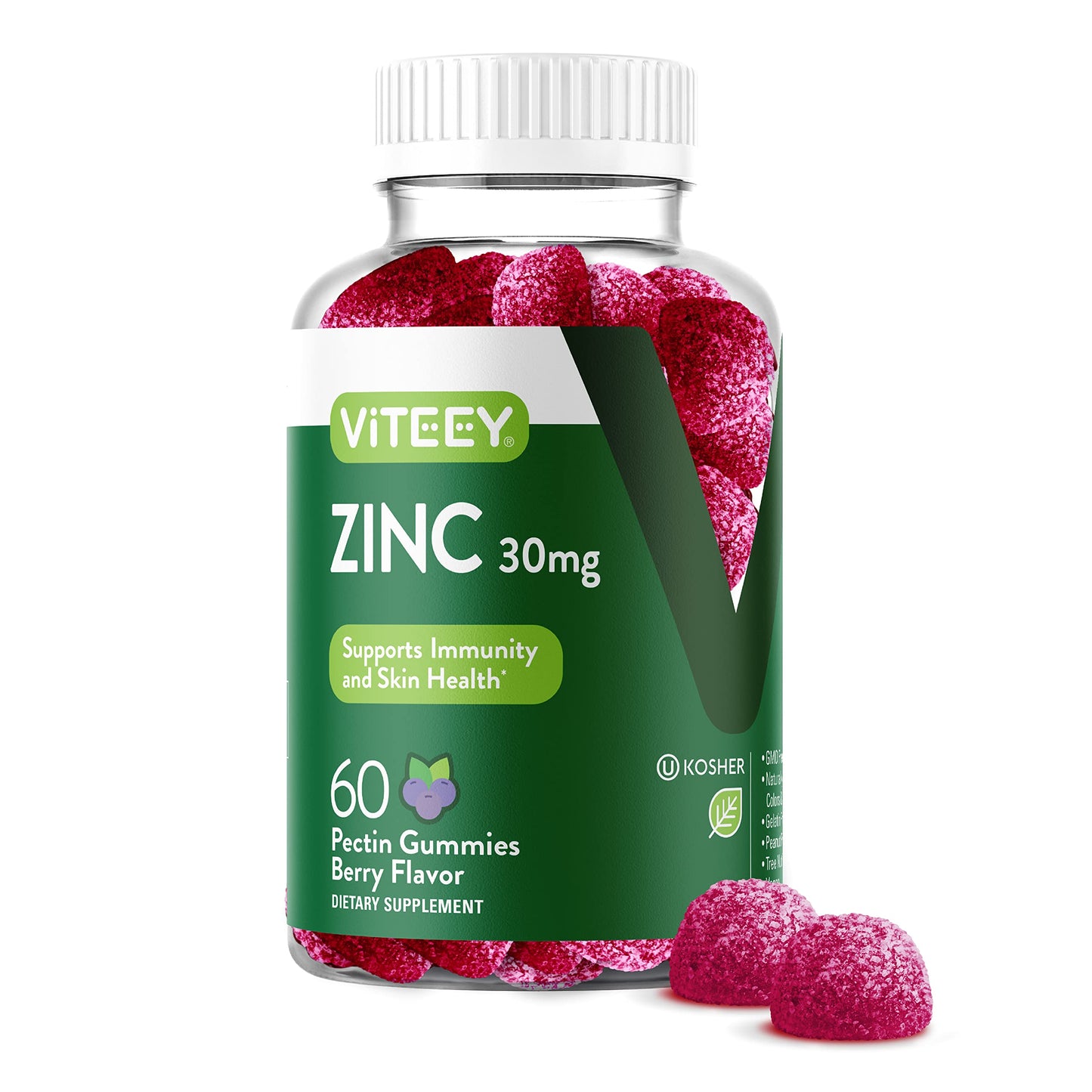 Viteey Zinc Gummies for Women and Men Gummy 60 Count