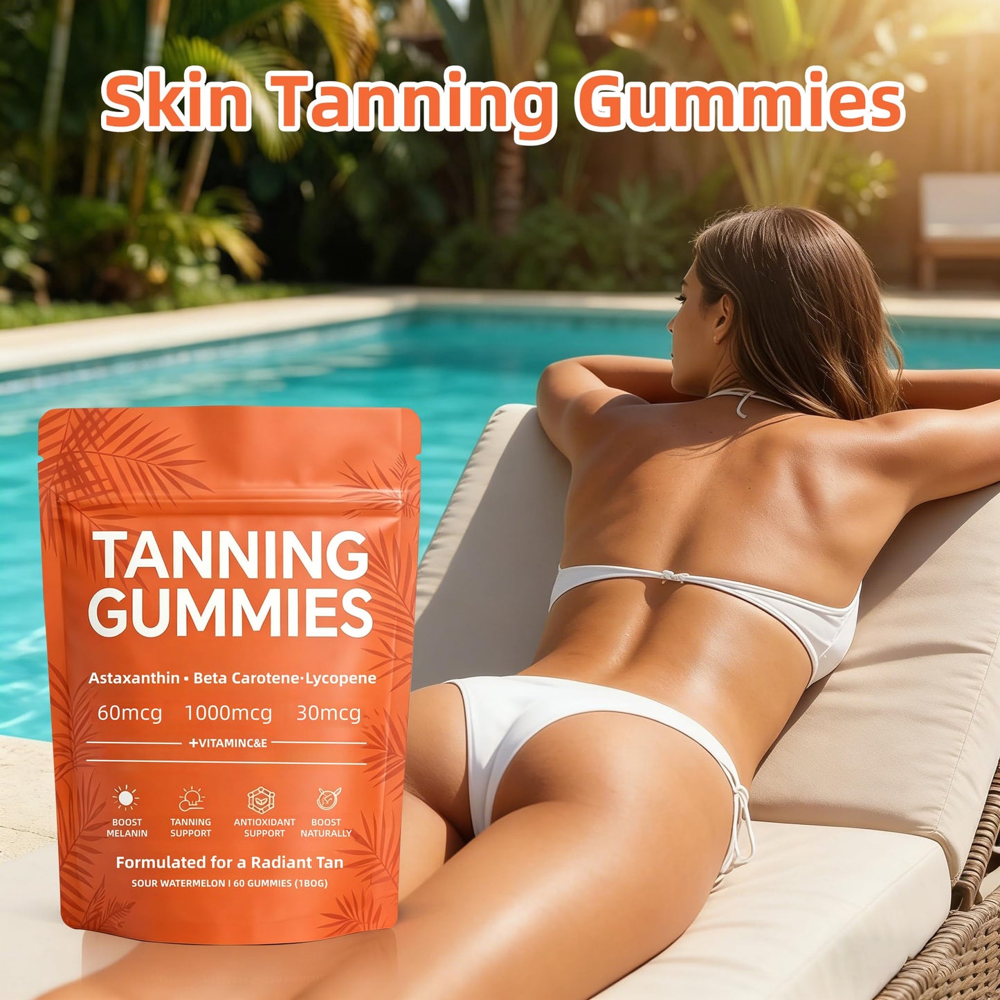 POSOJPIP Skin Tanning Gummies, 1 Count