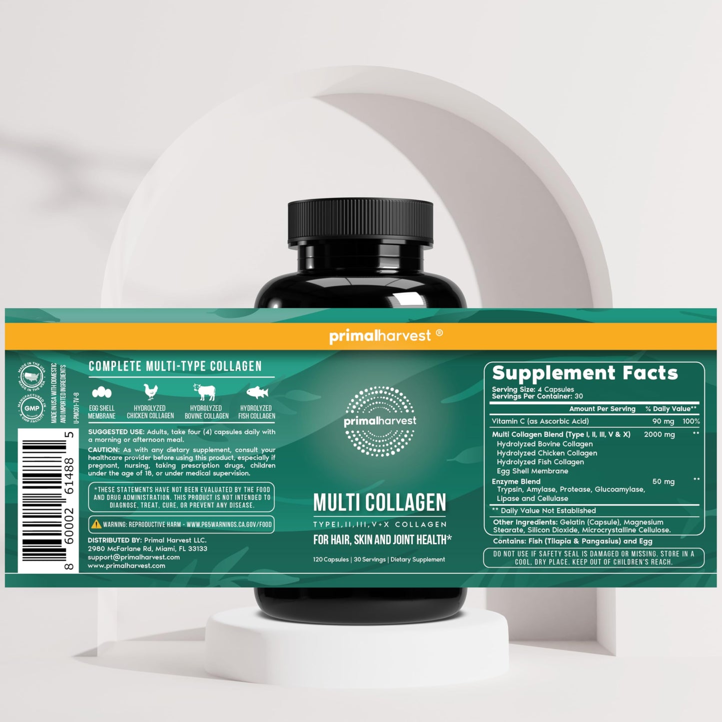 Primal Harvest Multi Collagen Capsules 240 Count