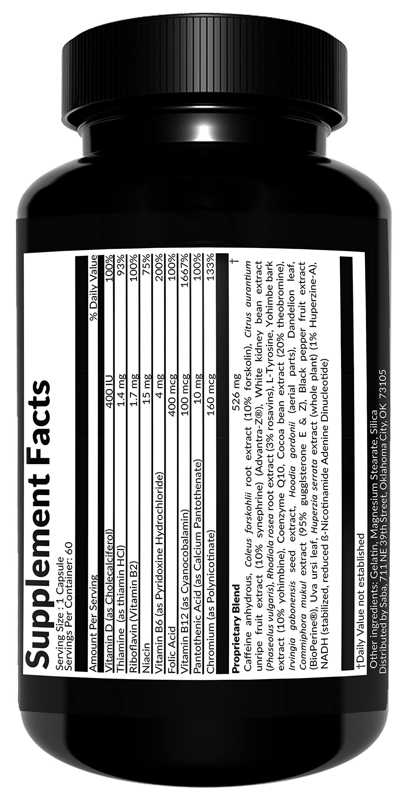 Saba TrimPro Thermogenic Fat Burner Capsule 60 Count