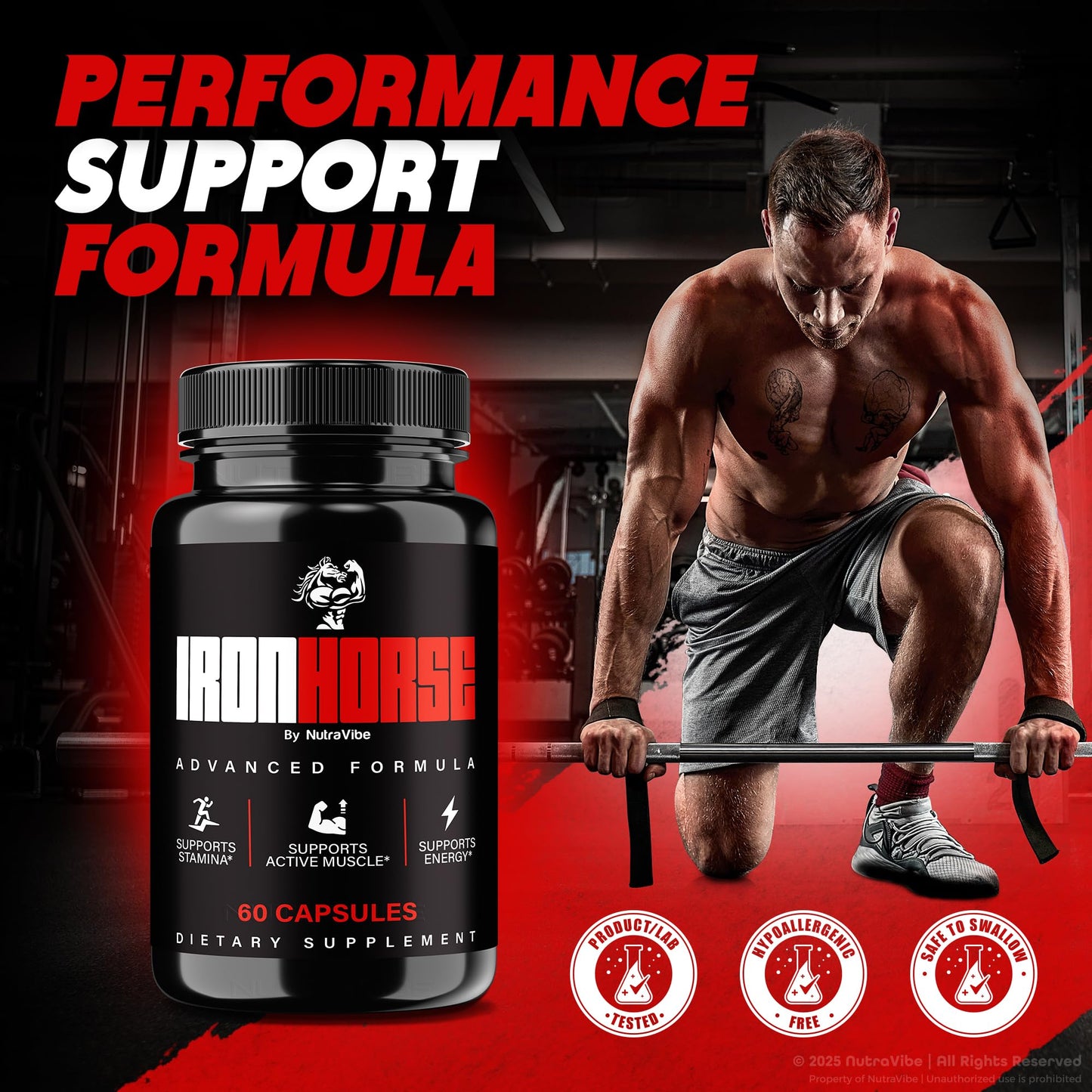 NutraVibe Iron Horse Pills 120 Capsules