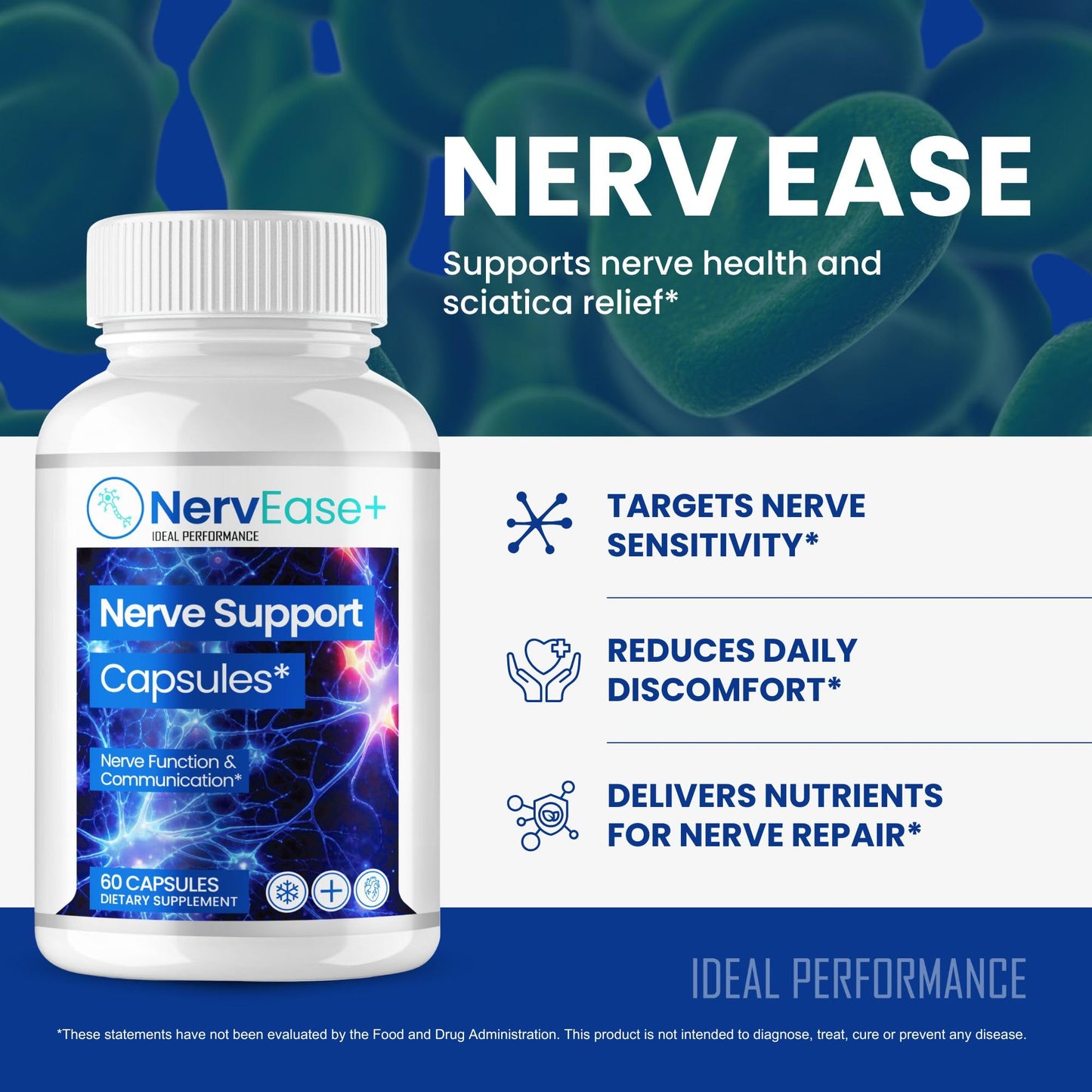 IDEAL PERFORMANCE Nervease Neuropathy Supplements Capsule, 180 Capsules
