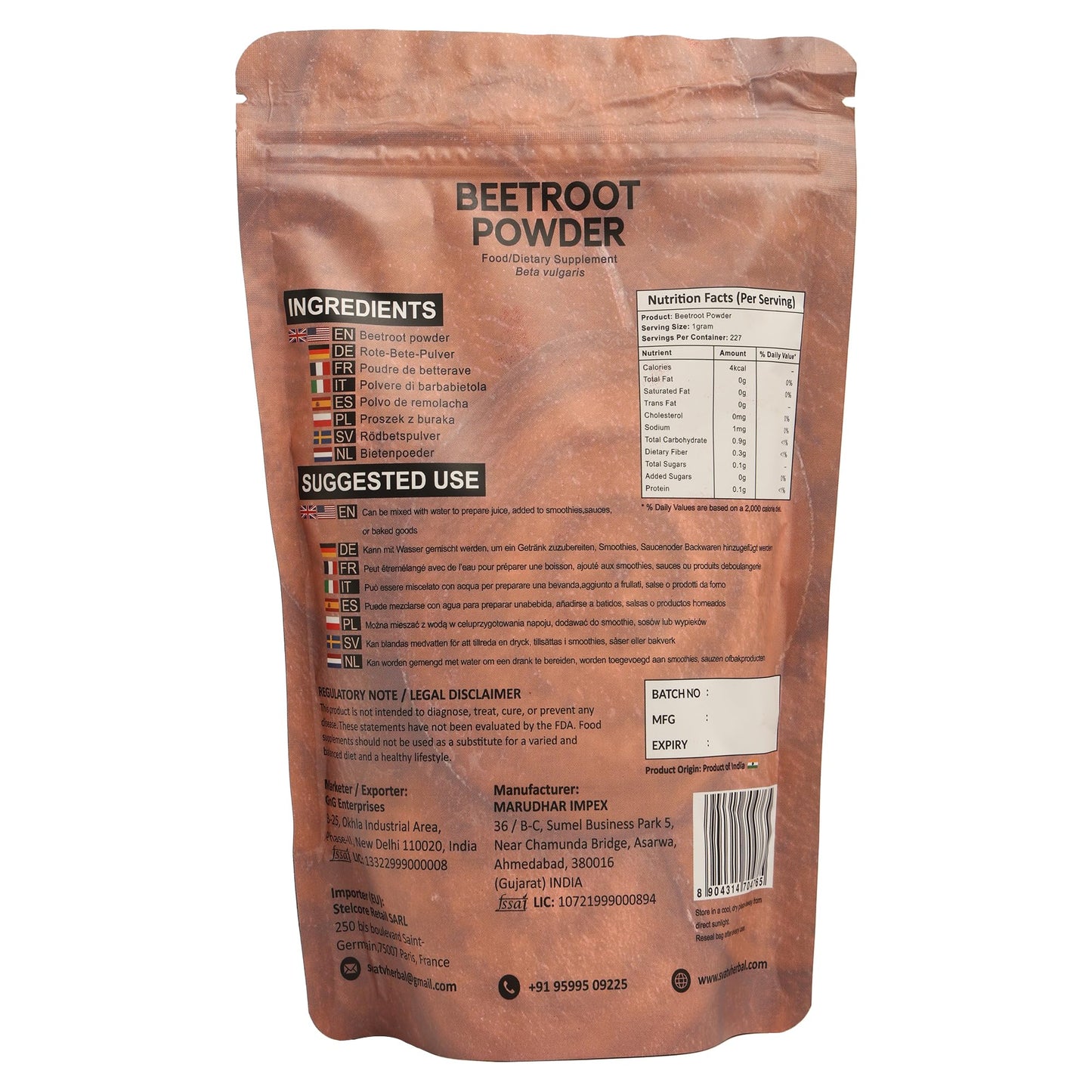 SVATV Beet Root Powder 8 oz