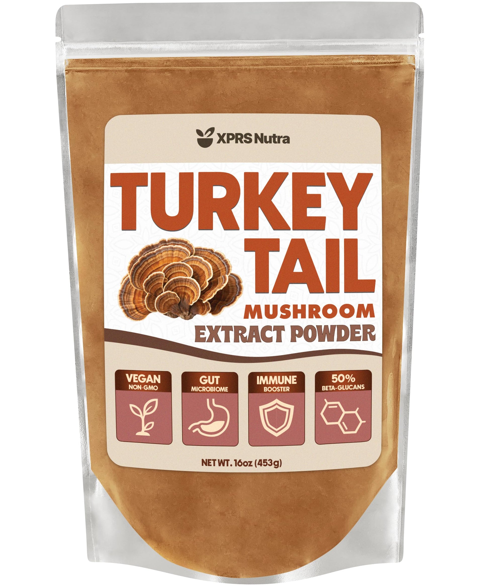 XPRS Nutra Turkey Tail Mushroom Extract Powder, 16 oz