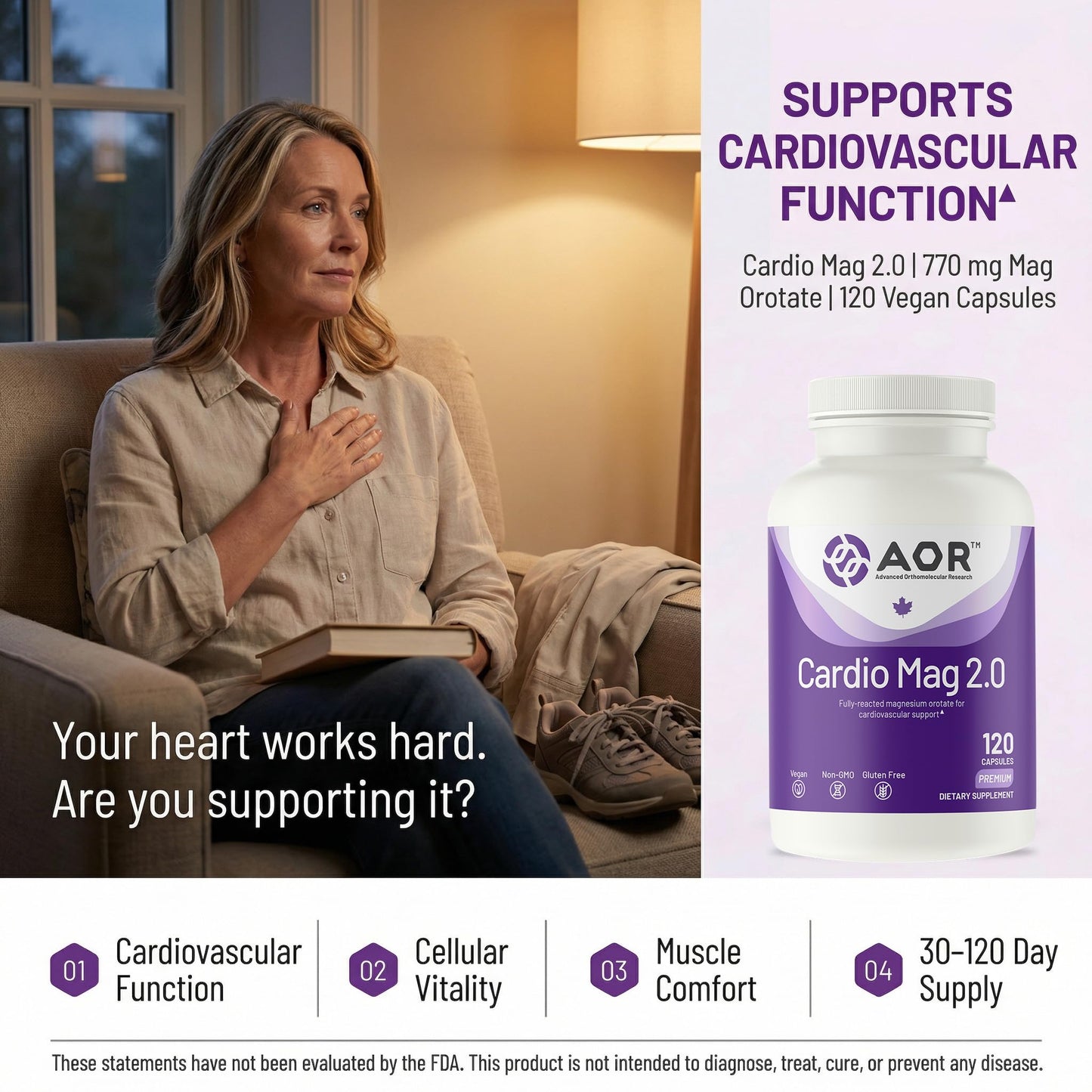 AOR Cardio Mag 2.0 Magnesium Orotate 120 Capsules